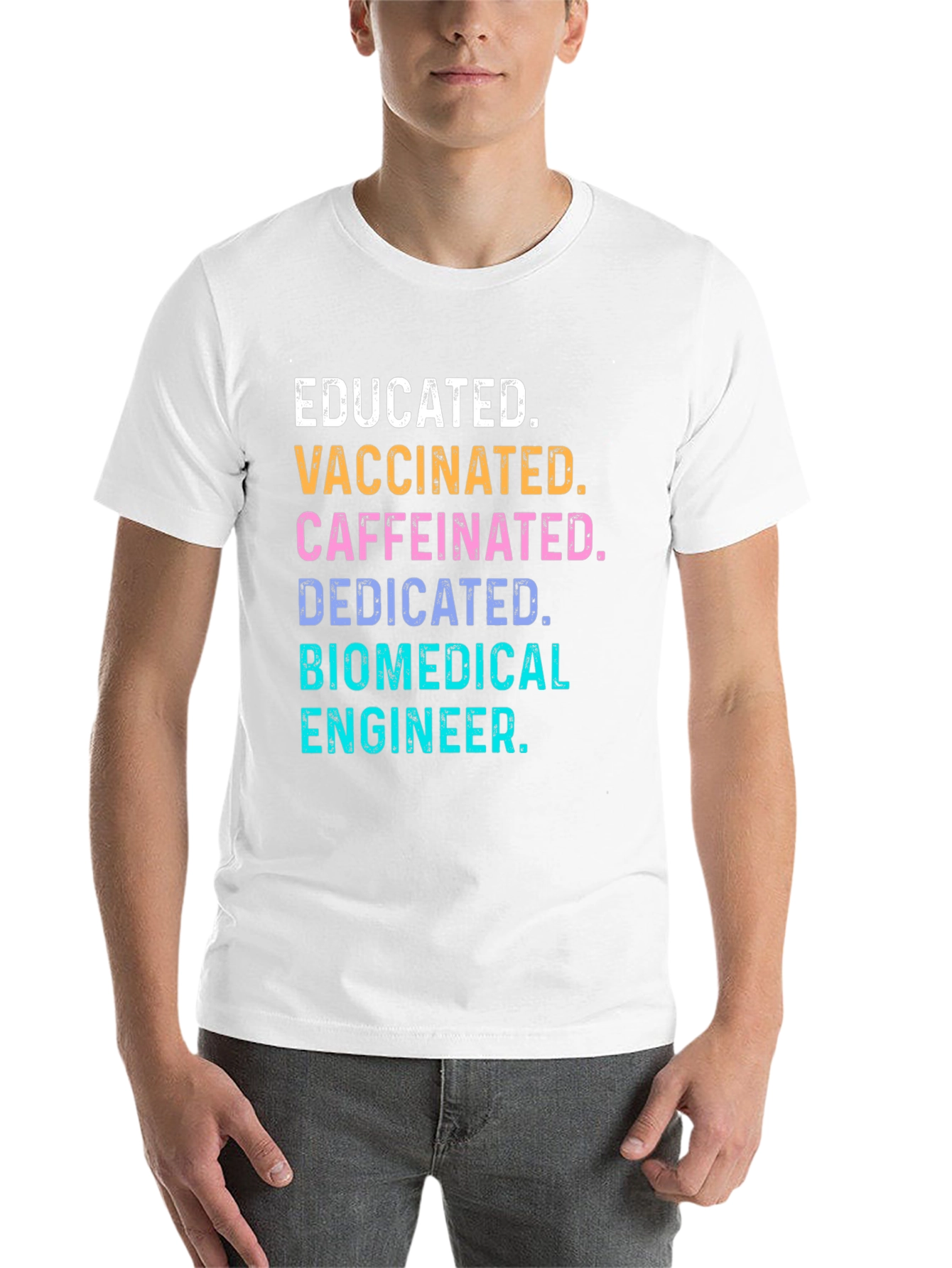 Black Educated Vaccinated Biomedical Engineer T-Shirt view 14