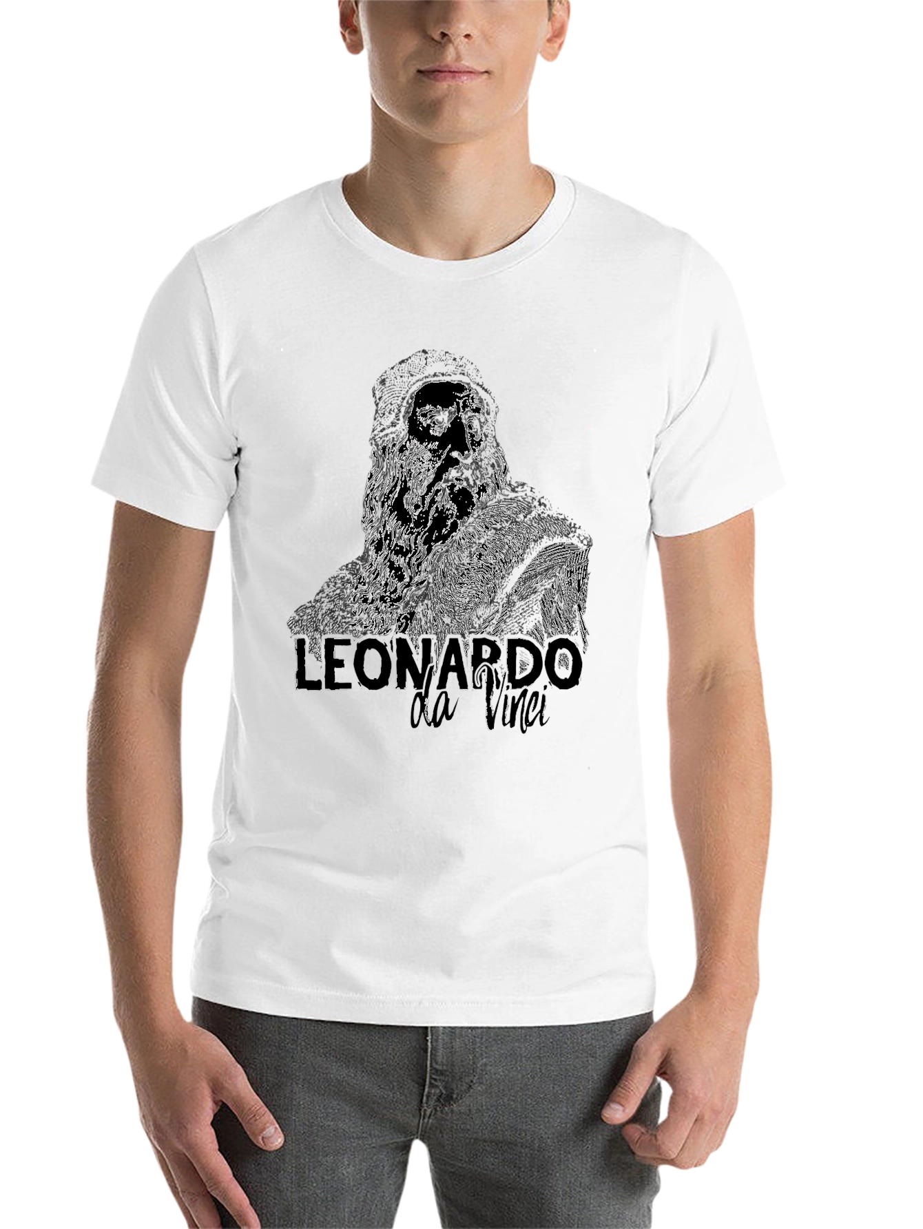 Black Leonardo da Vinci Graphic T-Shirt view 14