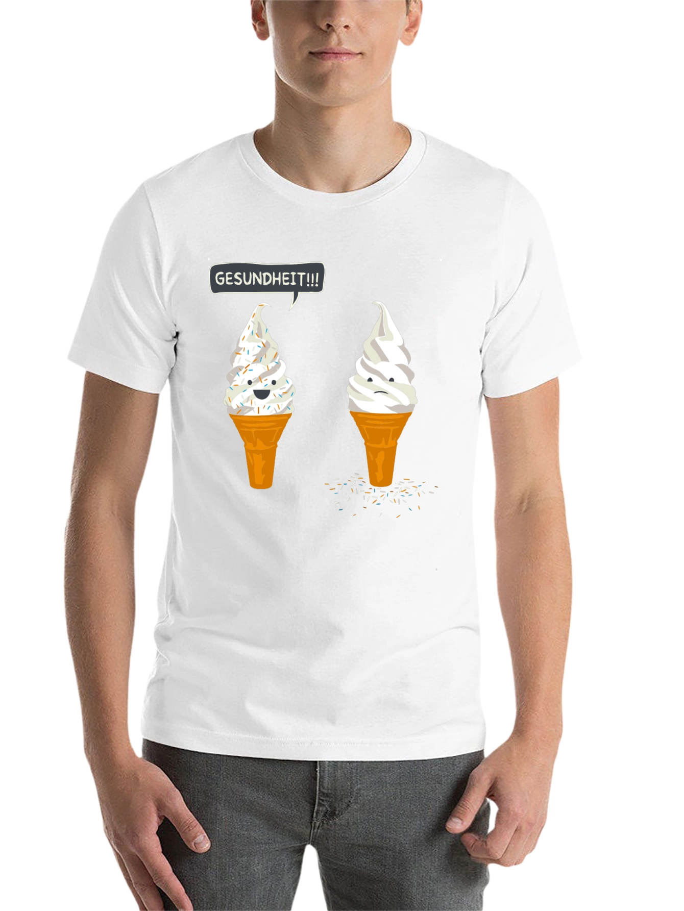 Black Gesundheit Ice Cream Humor Tee view 14