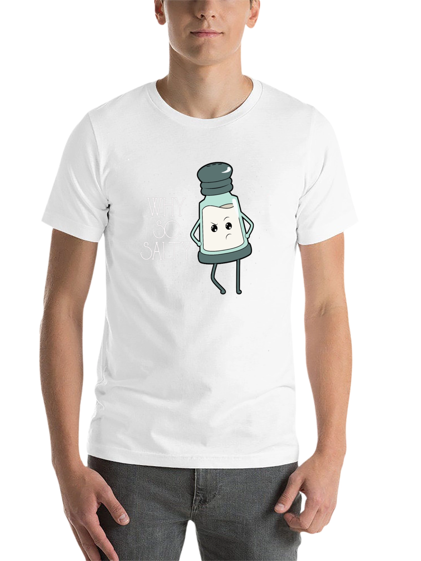 Why So Salty T-Shirt, Funny Cartoon Salt Shaker Tee - 14