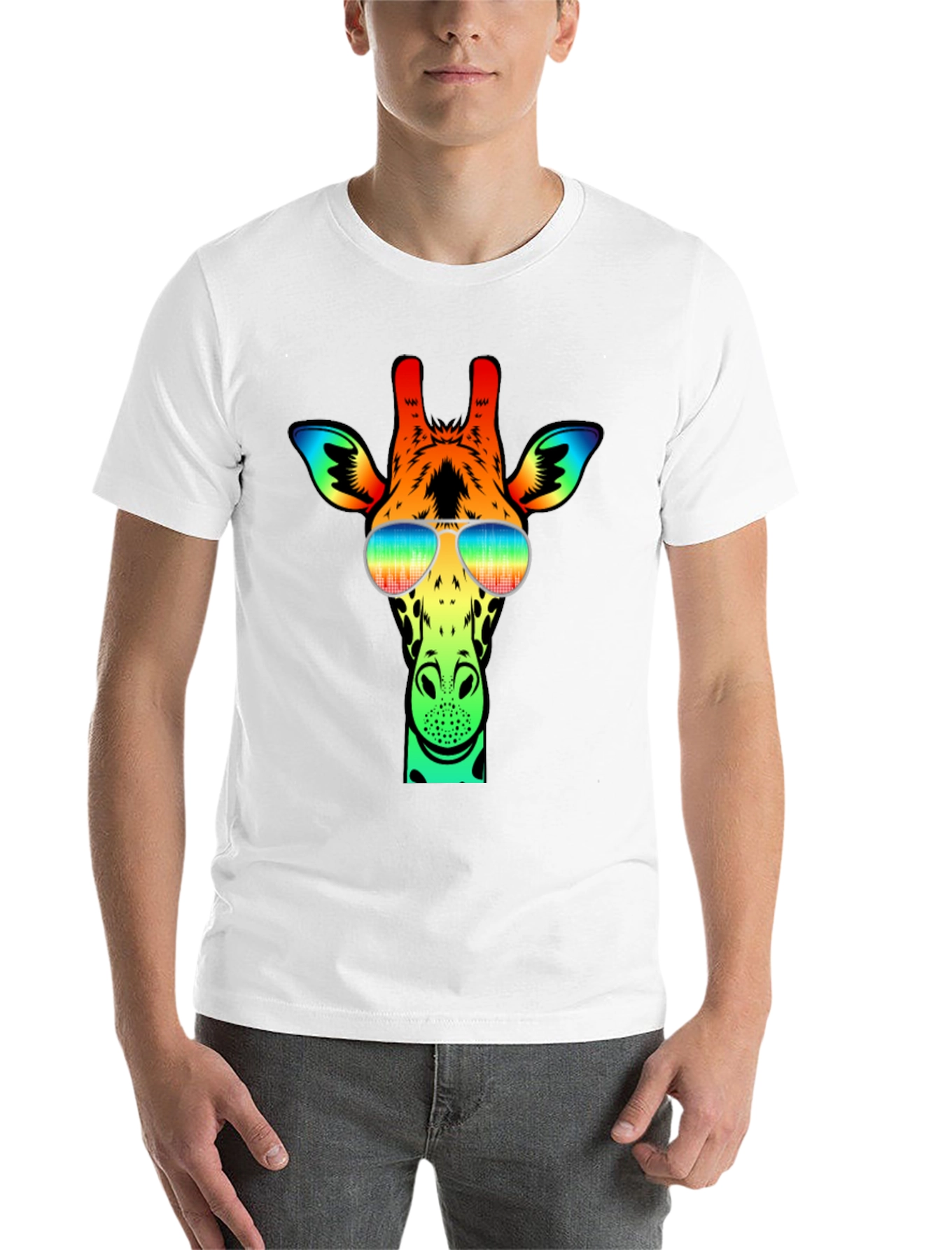 Black Cool Giraffe Graphic Tee view 14