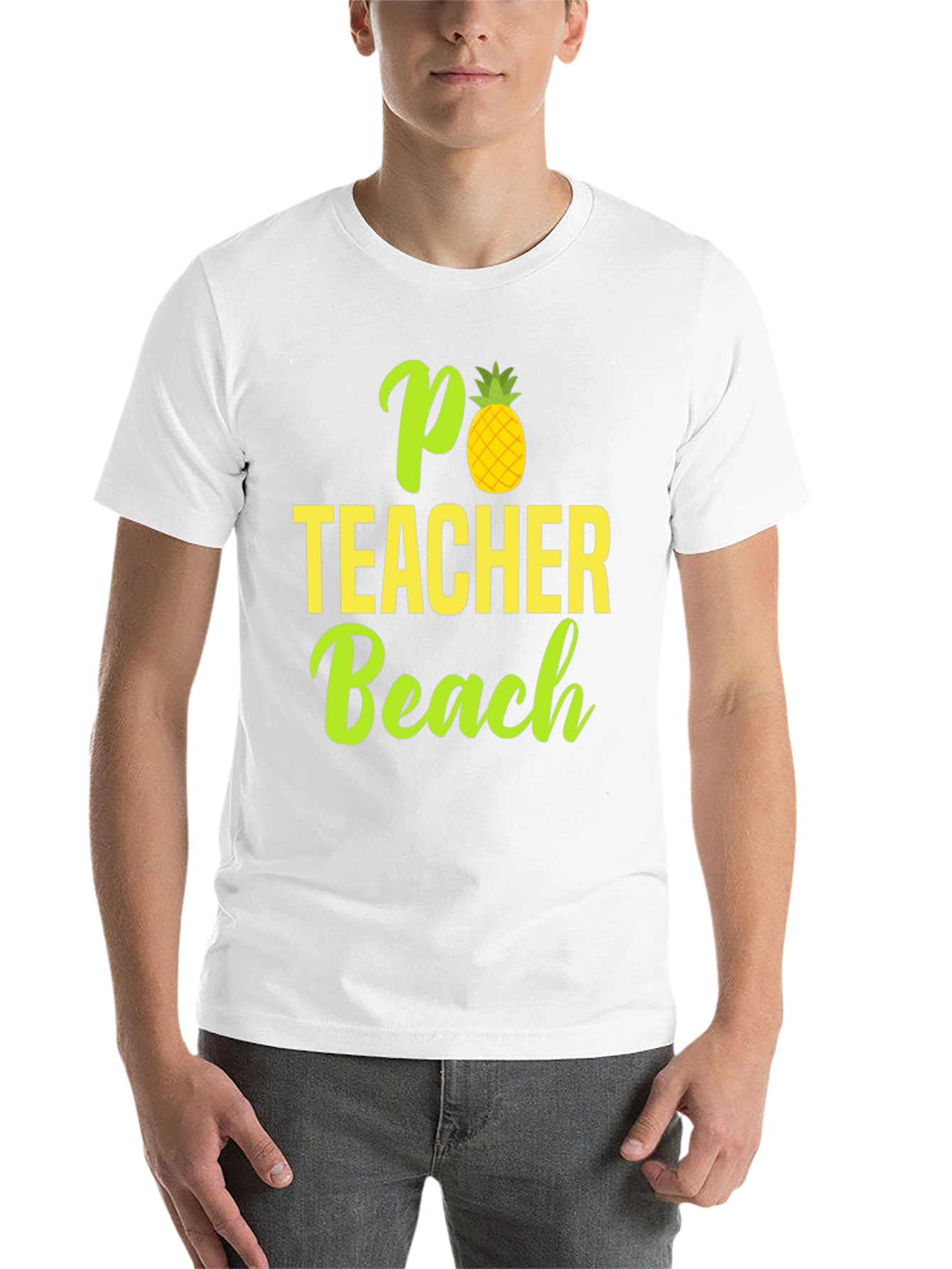 Black Pineapple Teacher Beach T-Shirt - Summer Ready! view 14