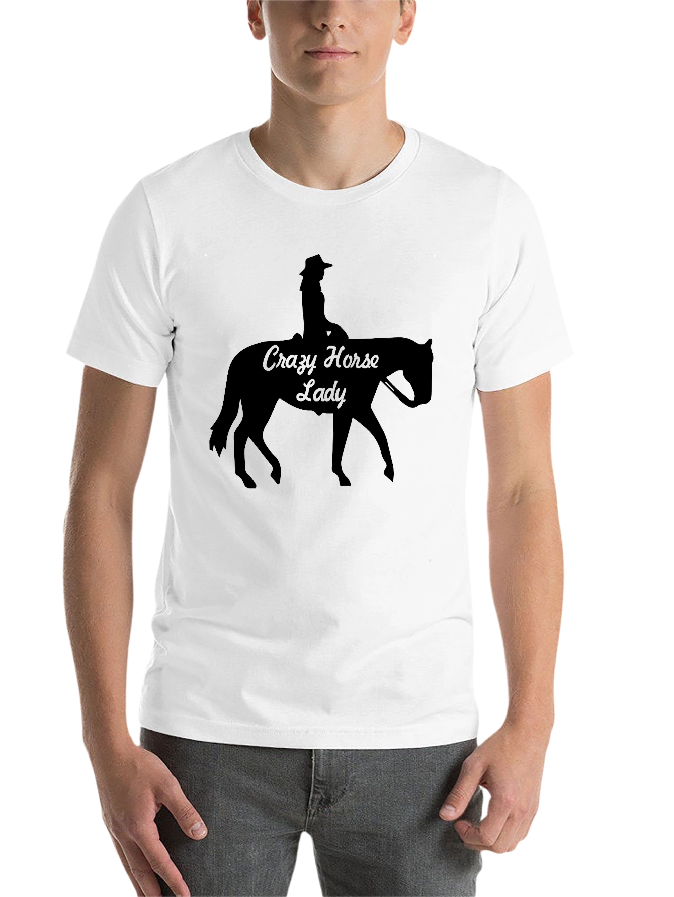 Black Crazy Horse Lady Black T-Shirt view 14