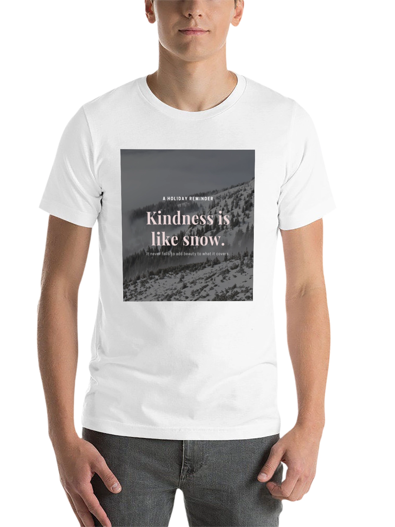 Black Kindness Snow T-Shirt view 14