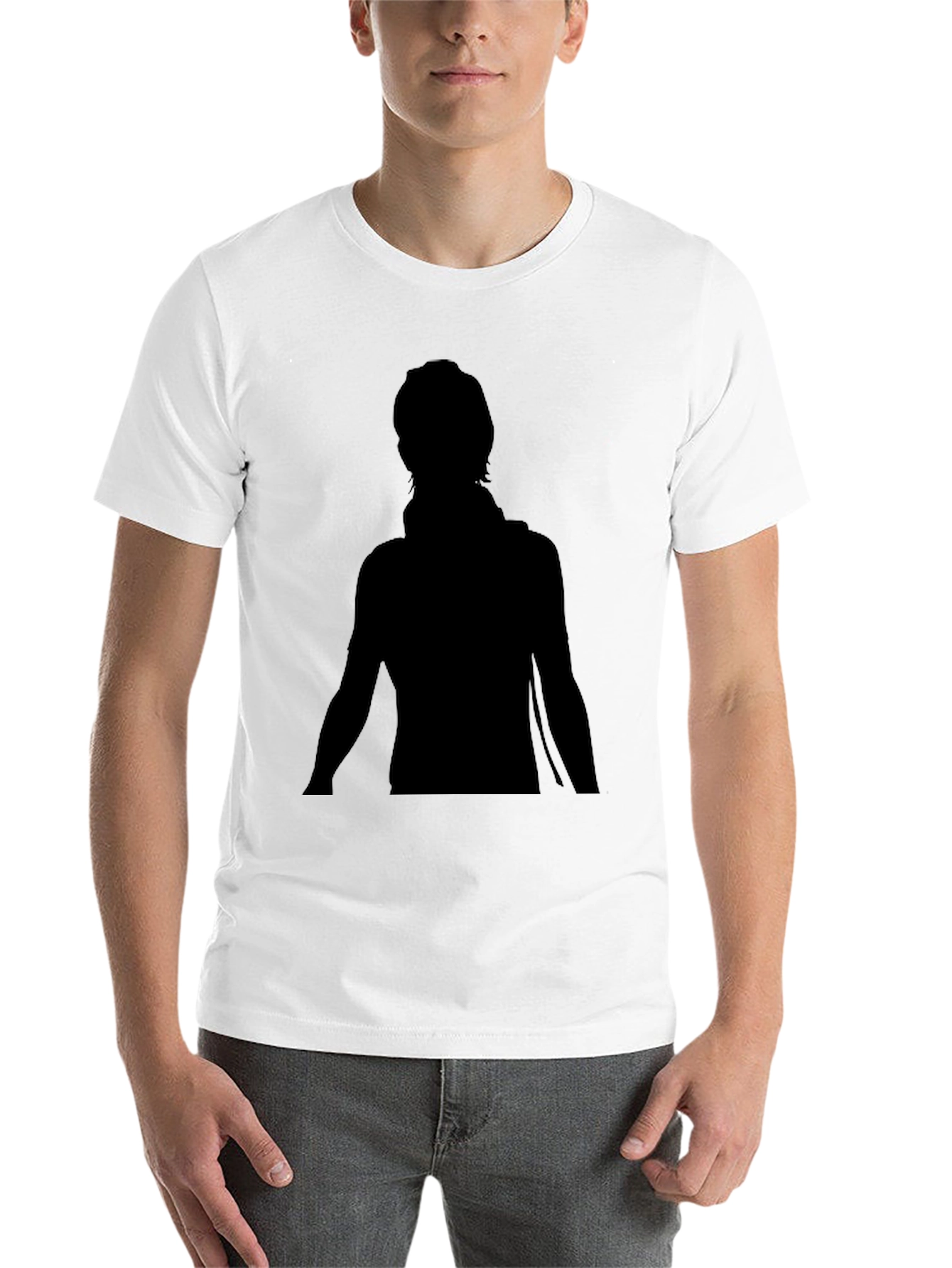 Men's Black Graphic Tee - Silhouette Design - 14