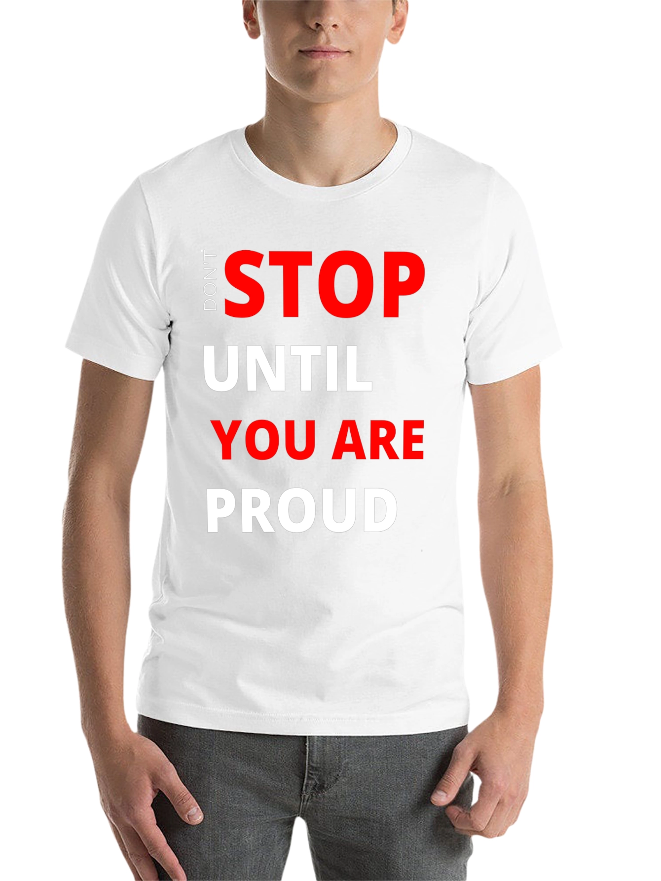 Black Don't Stop T-Shirt - Motivational Graphic Tee view 14