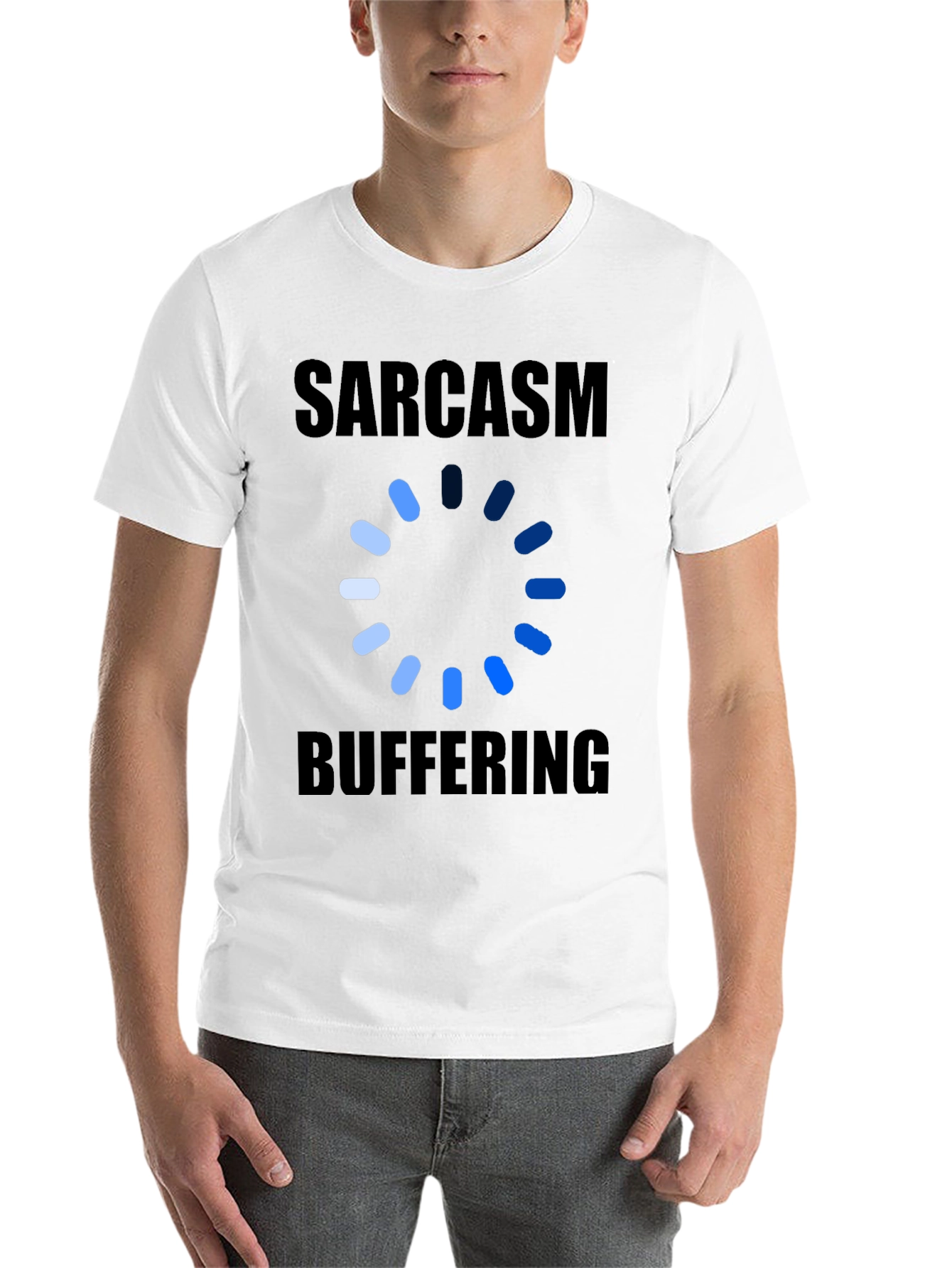 Black Sarcasm Buffering Graphic Tee - Humor T-Shirt view 14