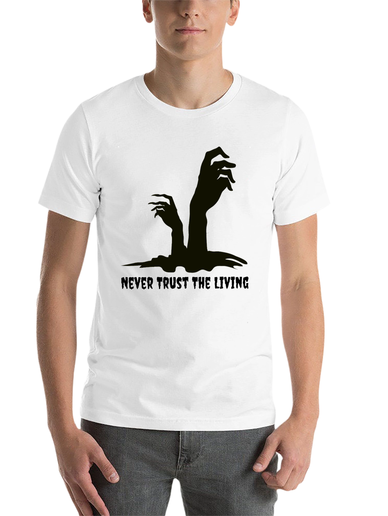 Black Never Trust the Living Black Graphic Tee view 14