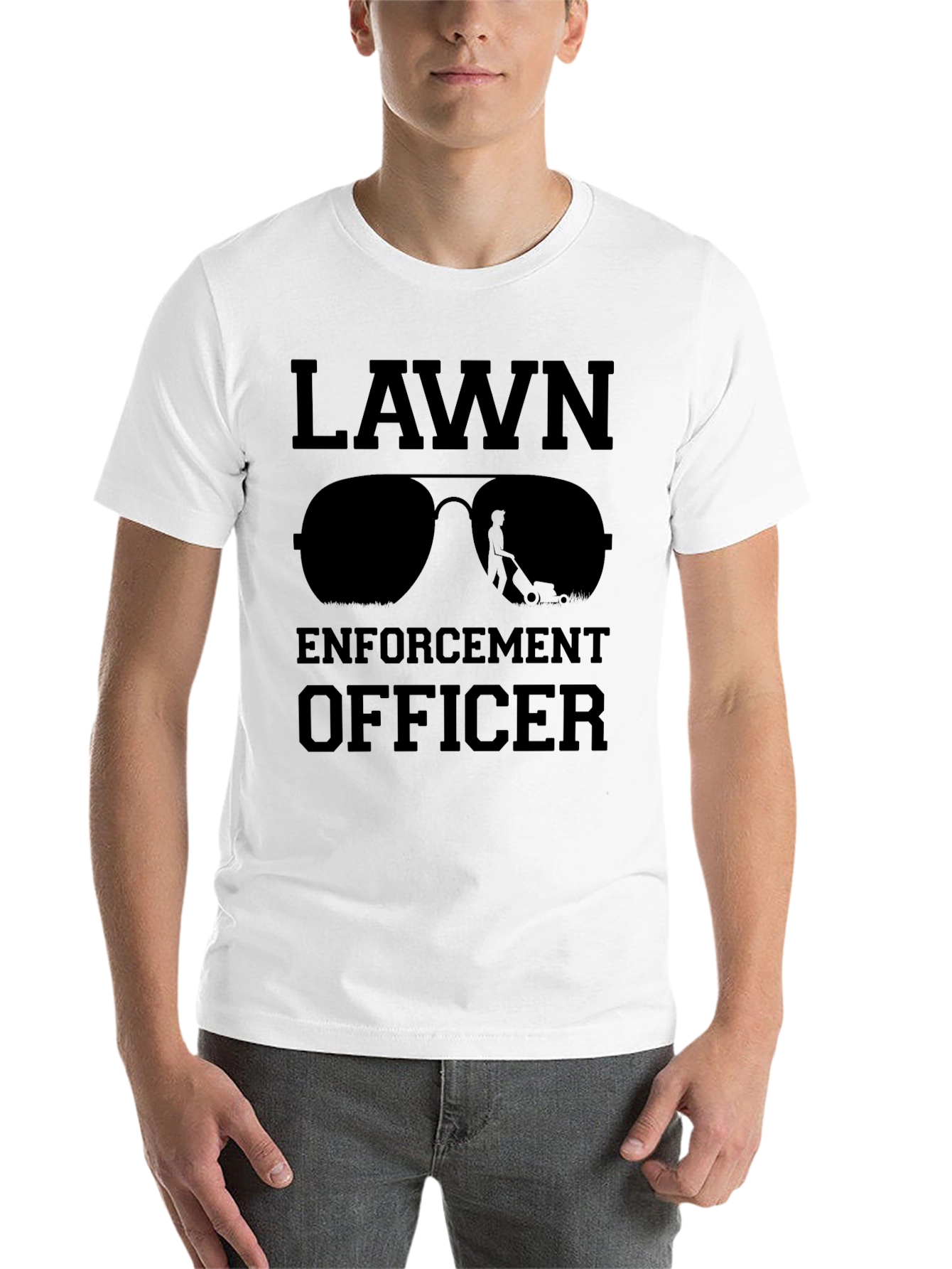 Black Lawn Enforcement Officer Graphic Tee view 14