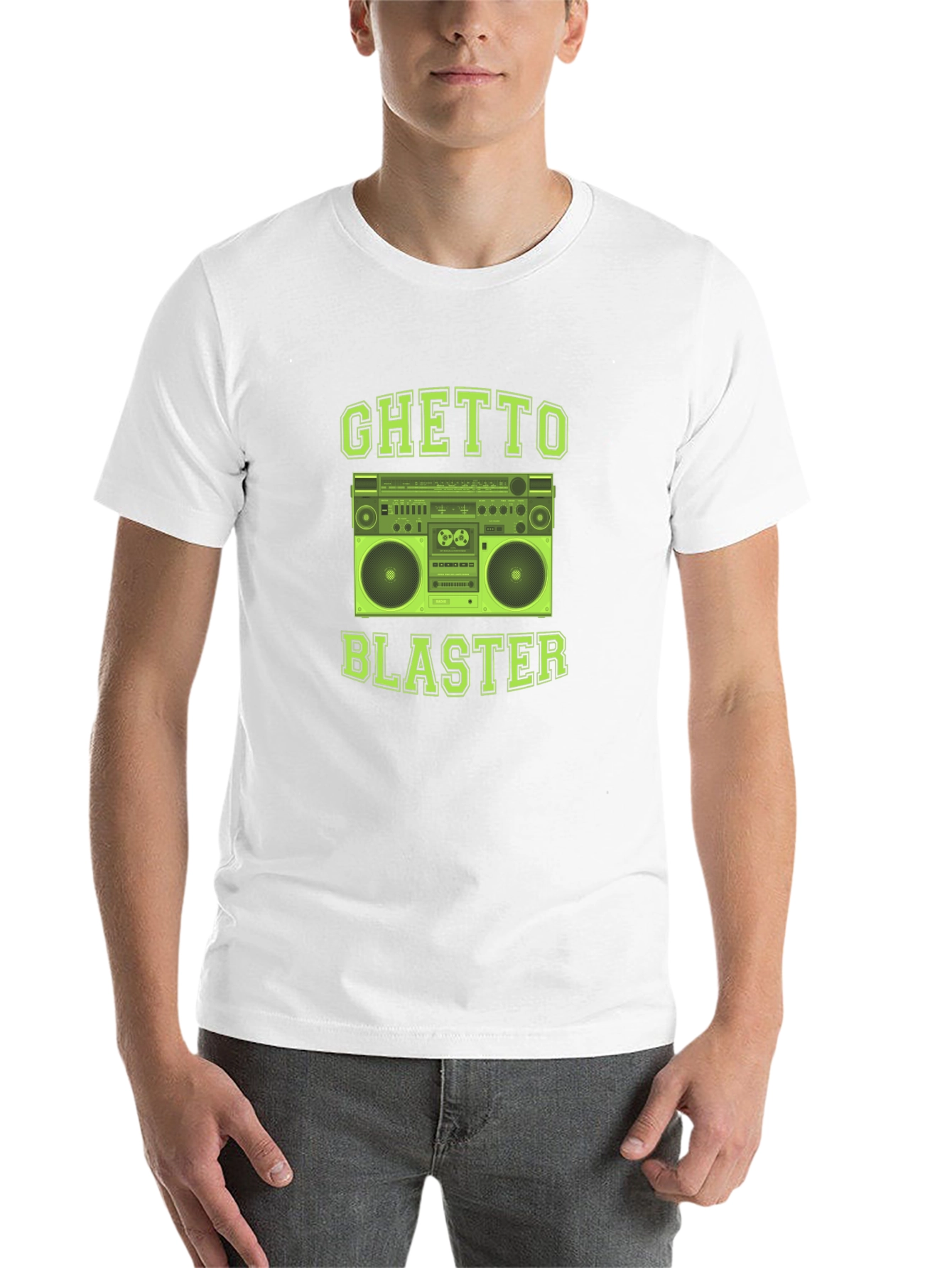 Black Ghetto Blaster Graphic Tee - Retro Boombox T-Shirt view 14