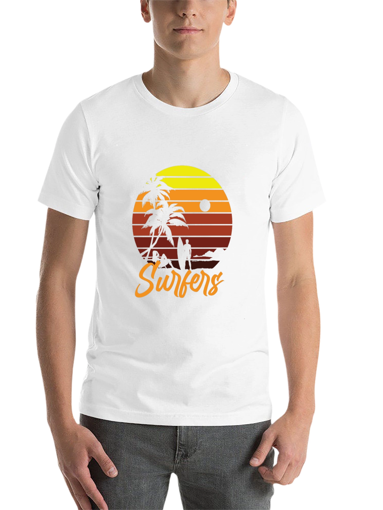 Black Retro Surfers Sunset T-Shirt view 14