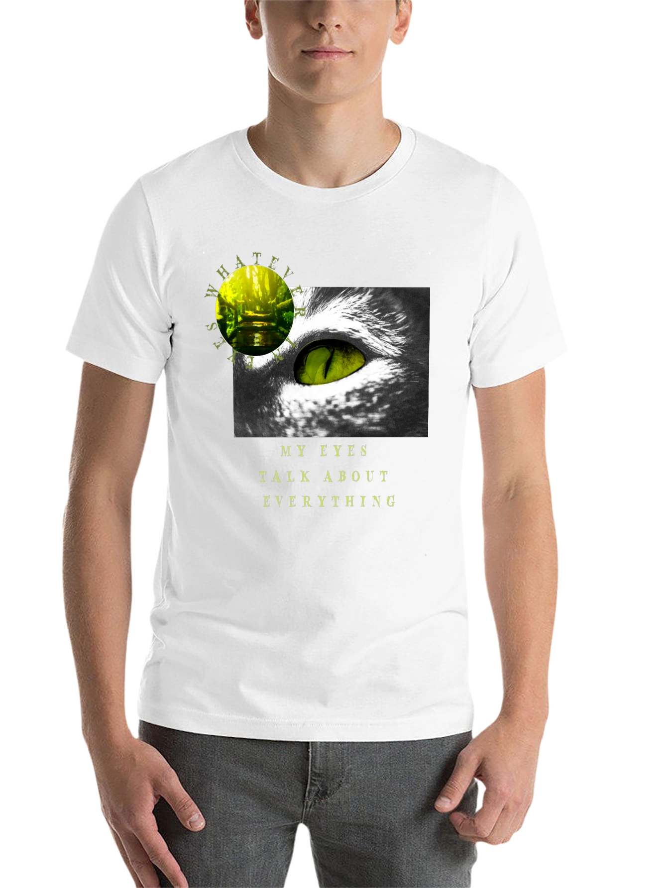Black Expressive Eye Graphic Tee view 14