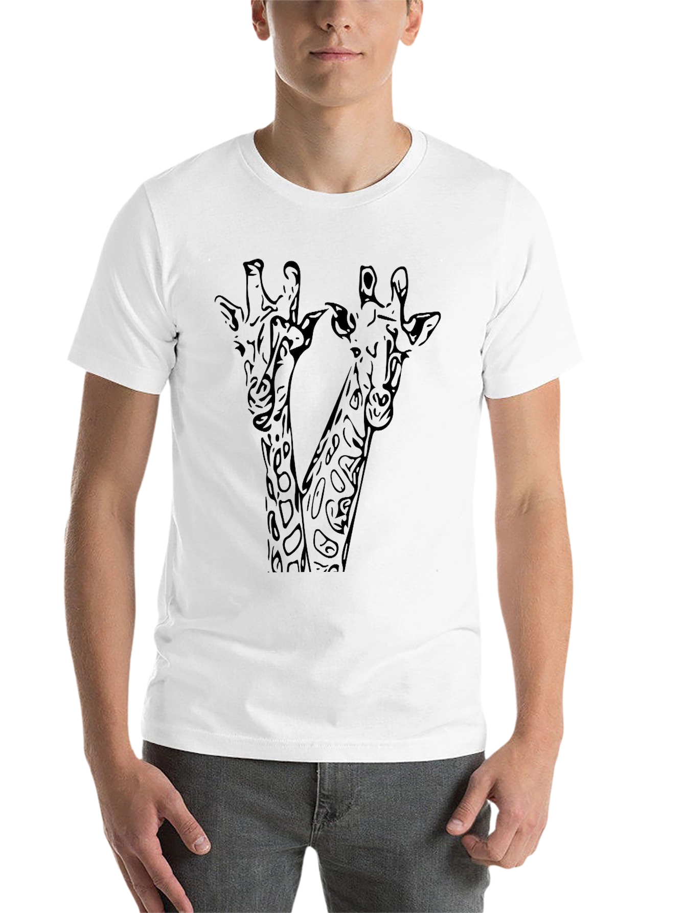 Black Giraffe Graphic Tee - Stylish Black T-Shirt view 14