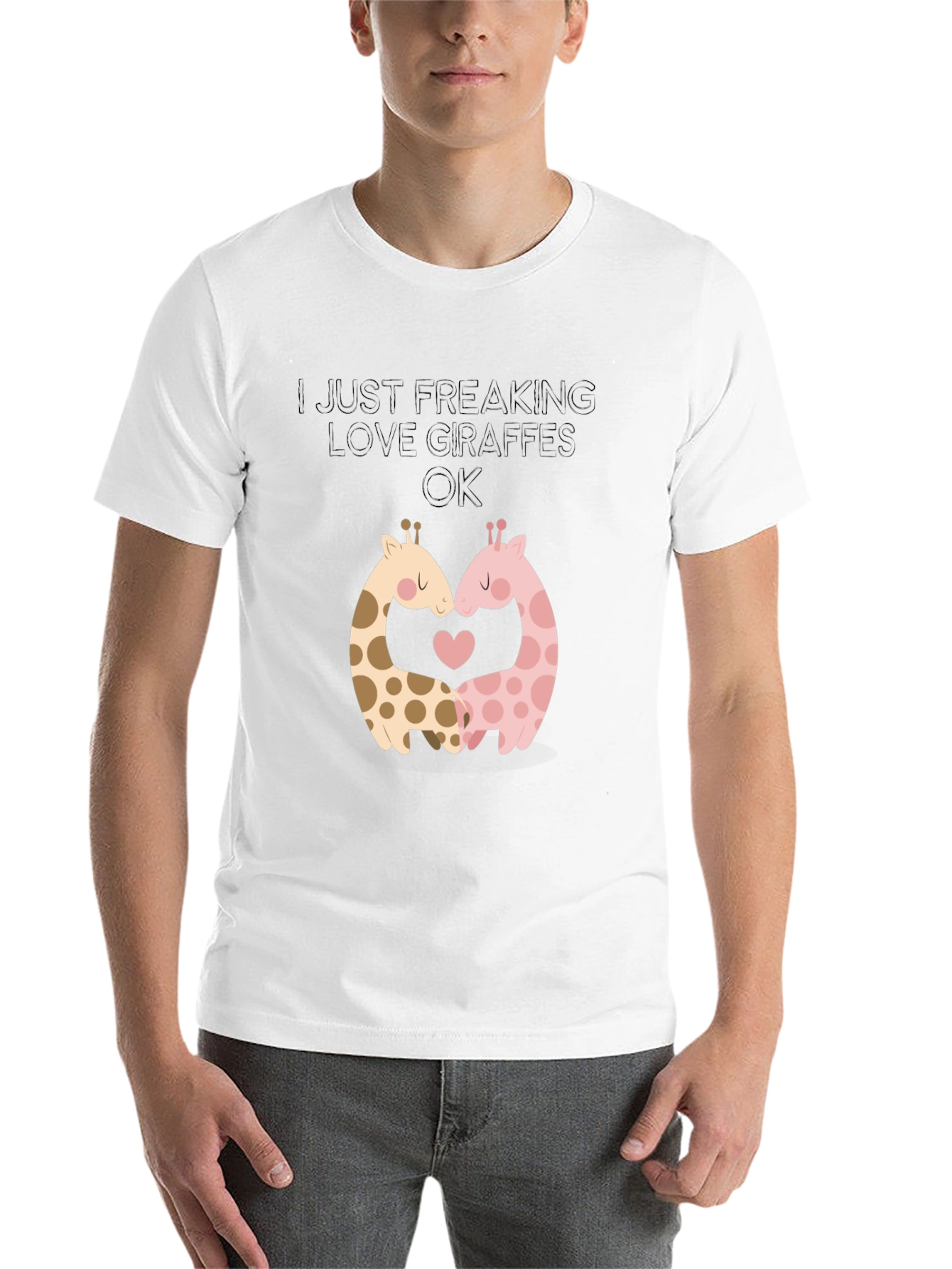 Black I Love Giraffes Graphic T-Shirt view 14