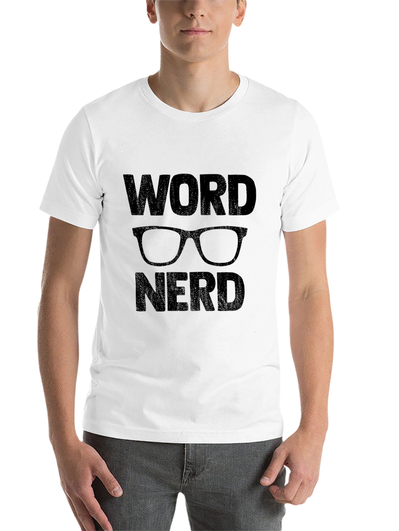 Black Word Nerd Graphic T-Shirt - Black view 14
