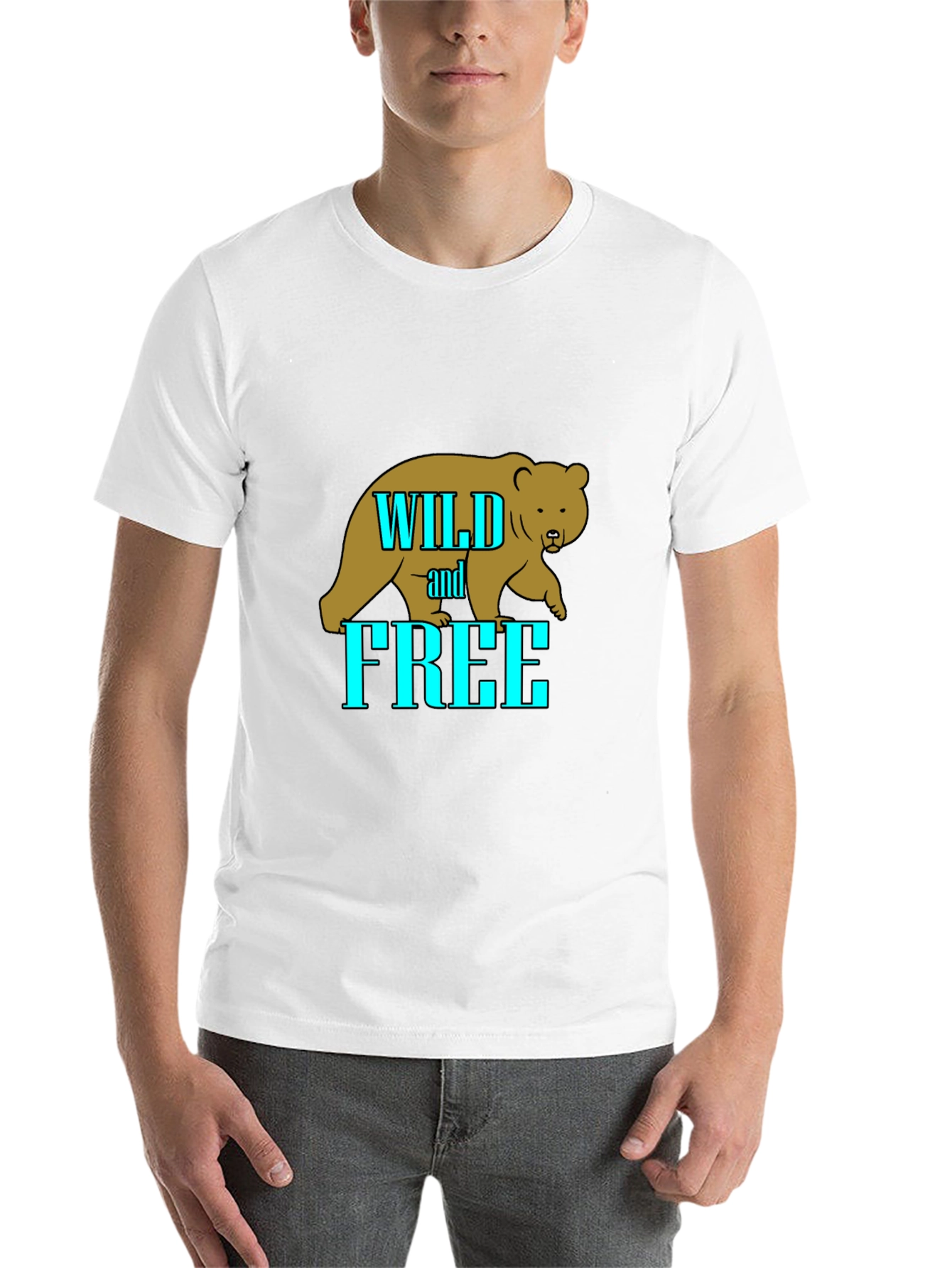 Black Wild and Free Bear Graphic T-Shirt - Black view 14