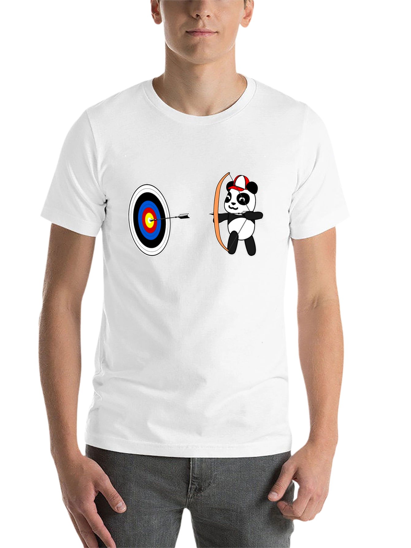 Black Archery Panda Graphic Tee - Black Cotton T-Shirt view 14