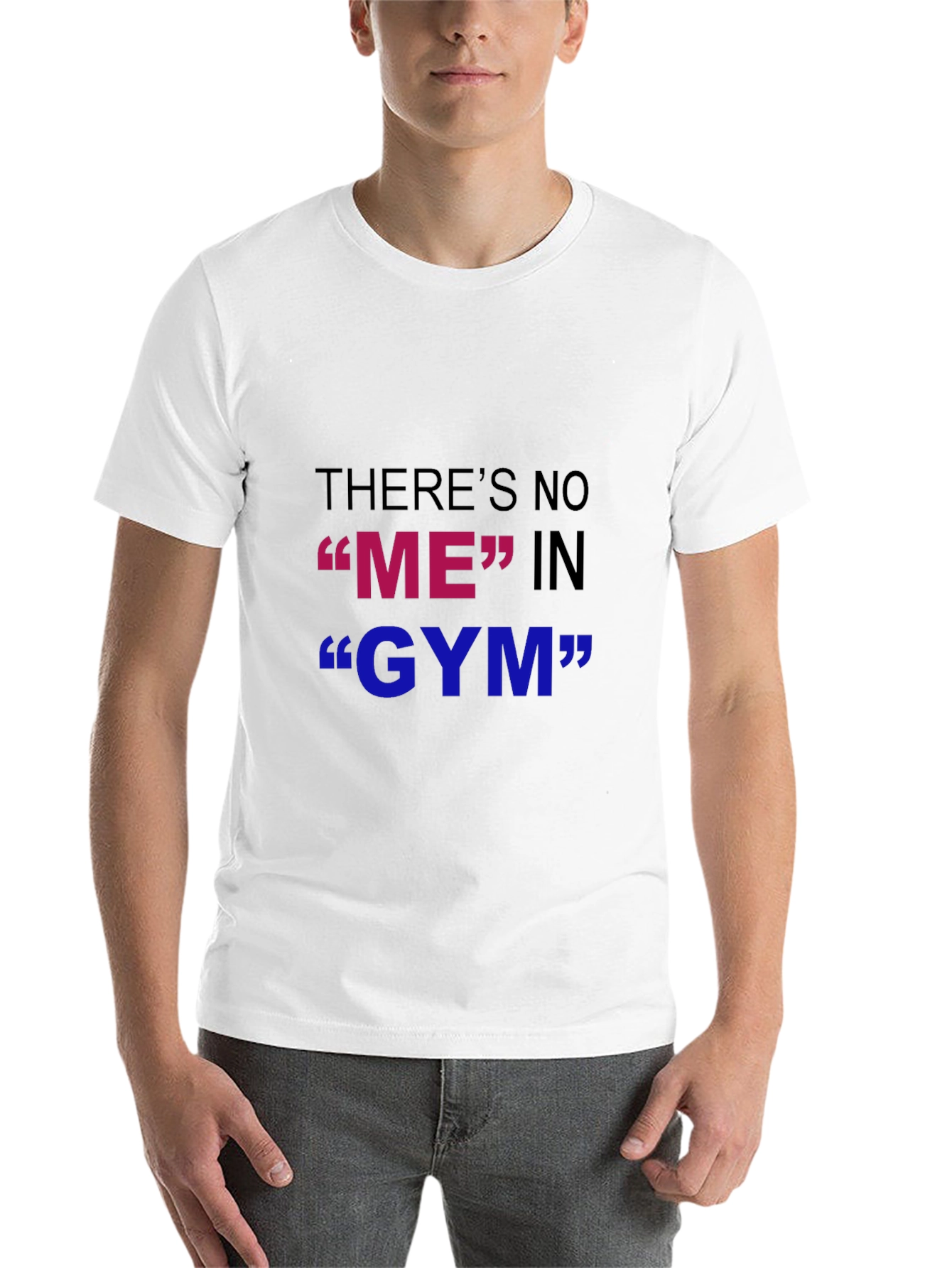 Black Funny Gym T-Shirt - "There's No ME in GYM" view 14