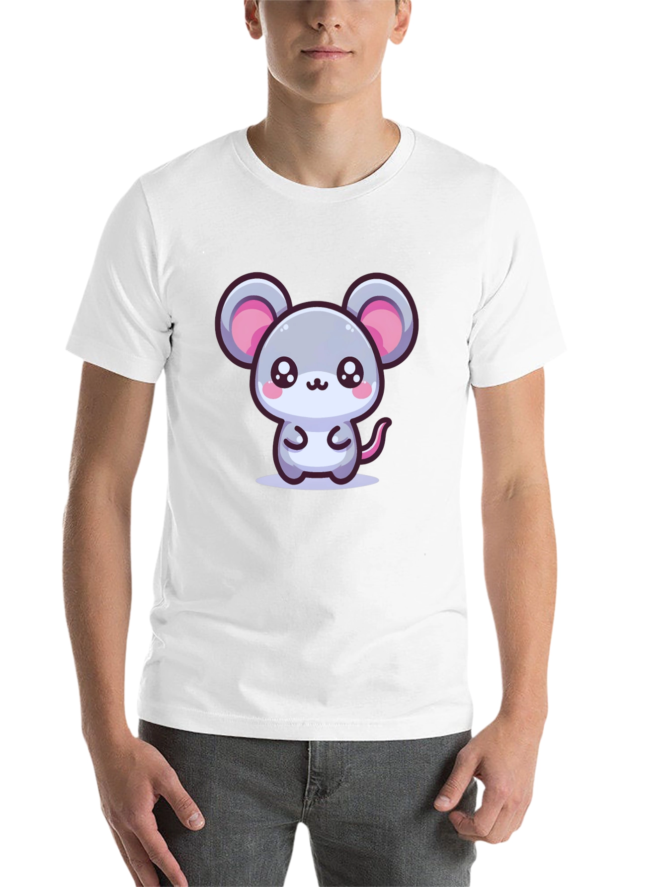 Black Cute Mouse Graphic Tee - Kawaii Style view 14
