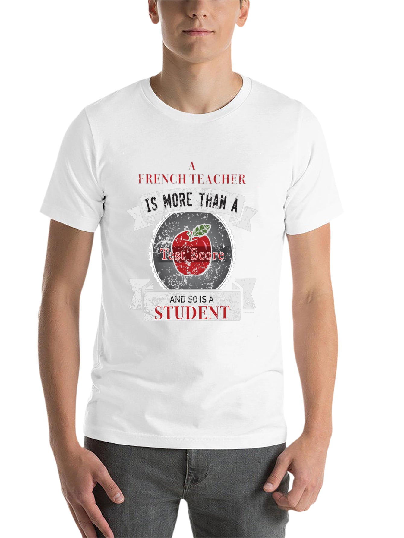 Black French Teacher T-Shirt - More Than A Test Score view 14