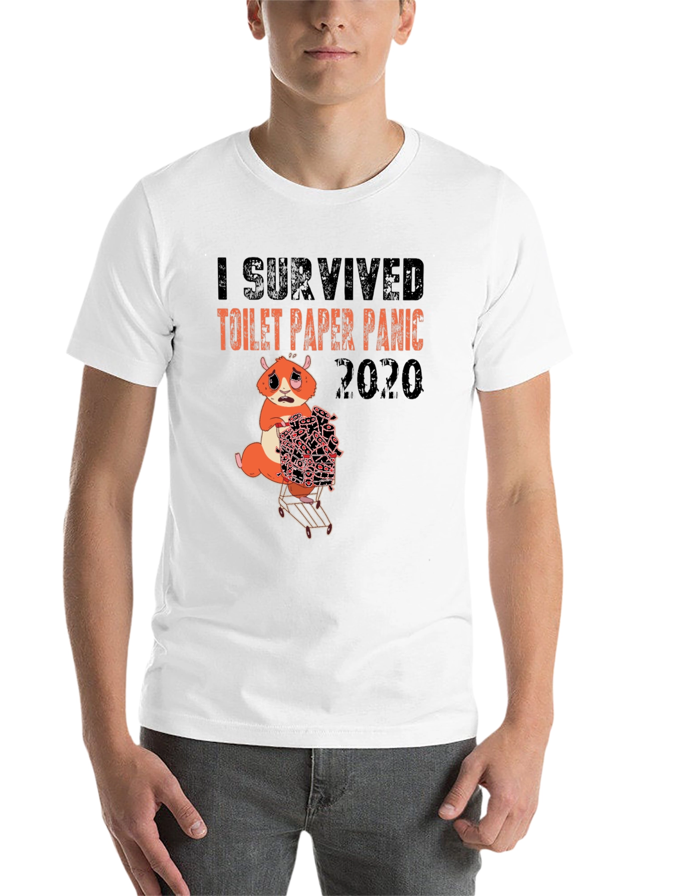 Black I Survived Toilet Paper Panic 2020 T-Shirt view 14