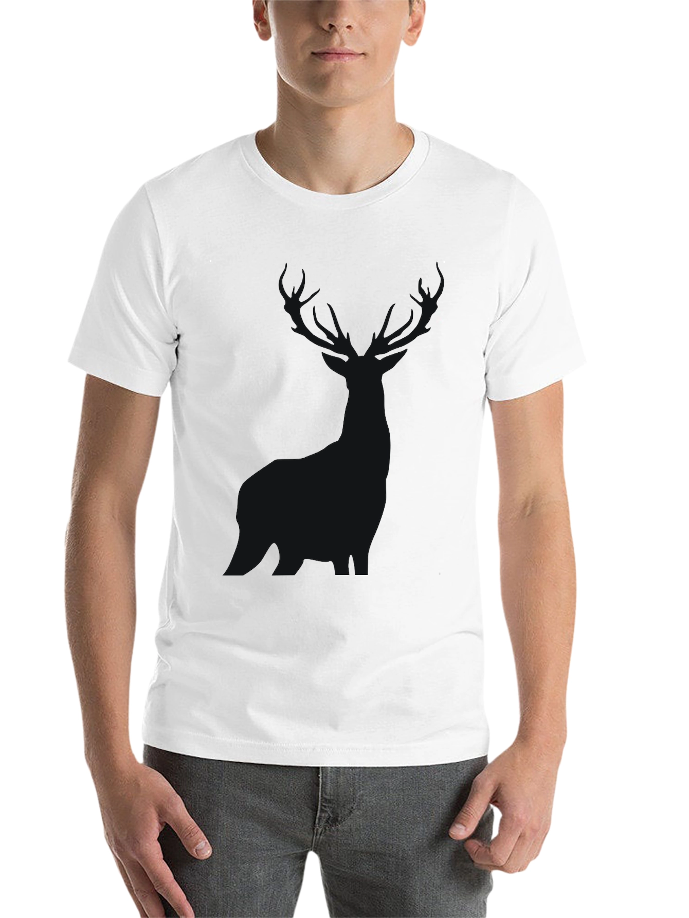 Black Men's Classic Black Crew Neck T-Shirt view 14