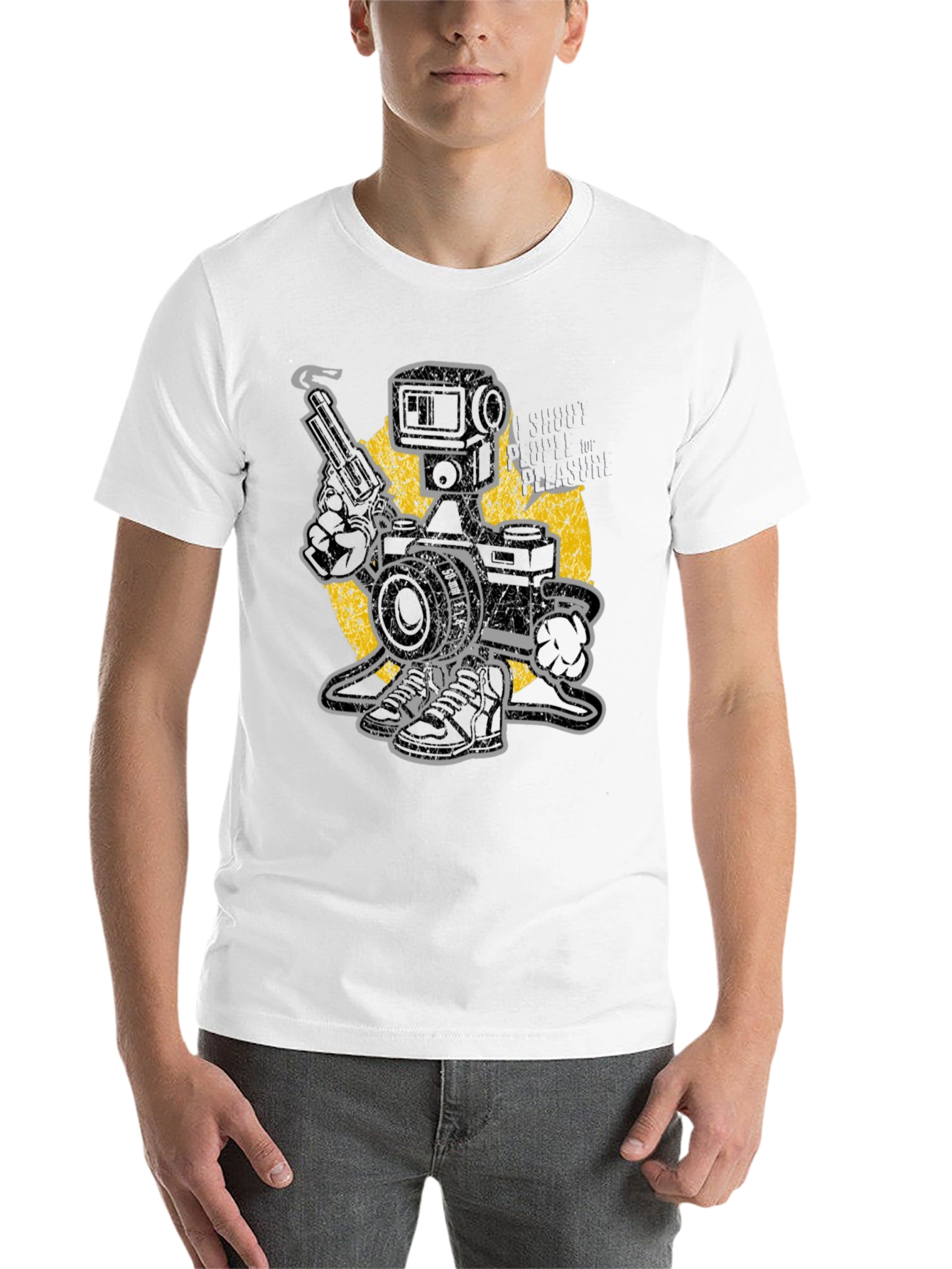 Black Retro Camera Robot T-Shirt - Shoot for Pleasure view 14