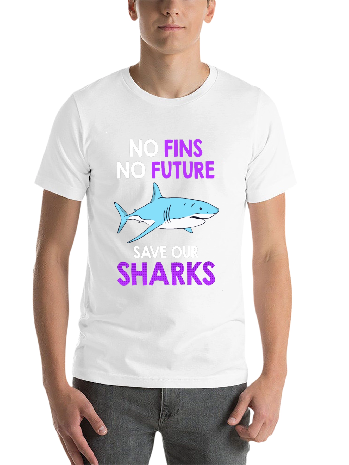 Black Save Our Sharks T-Shirt view 14