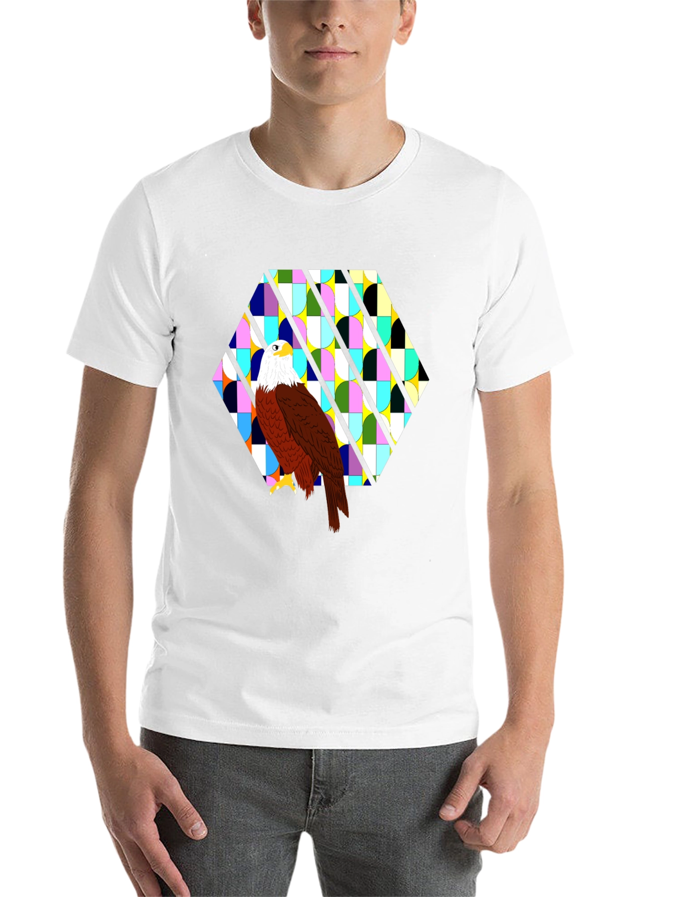 Black Eagle Geometric Tee - Bold Graphic Print view 14