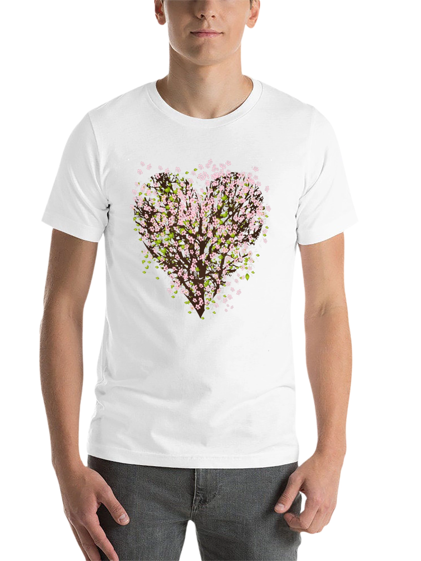 Black Cherry Blossom Tree Graphic Black T-Shirt view 14