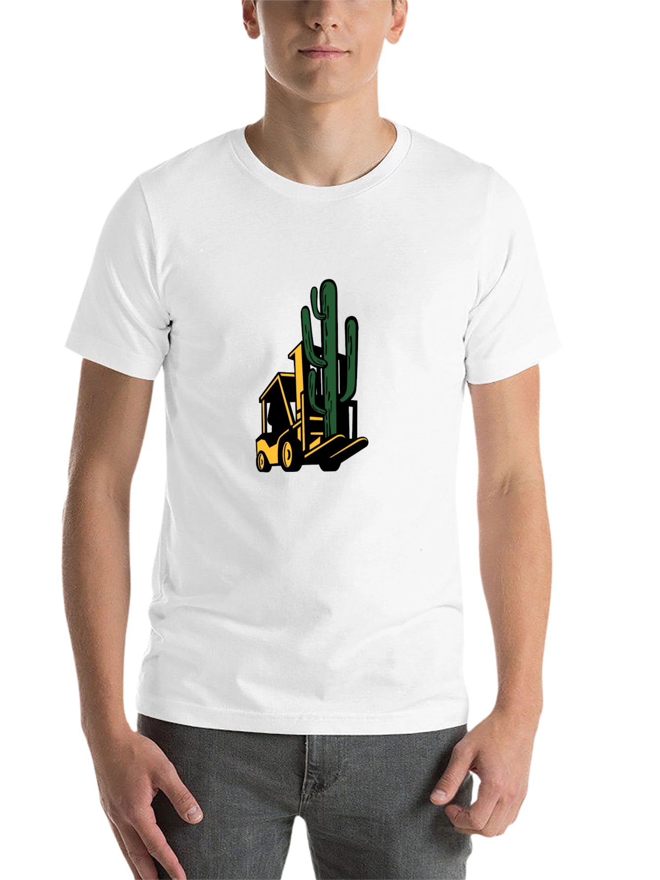 Black Cactus Forklift Graphic Tee view 14