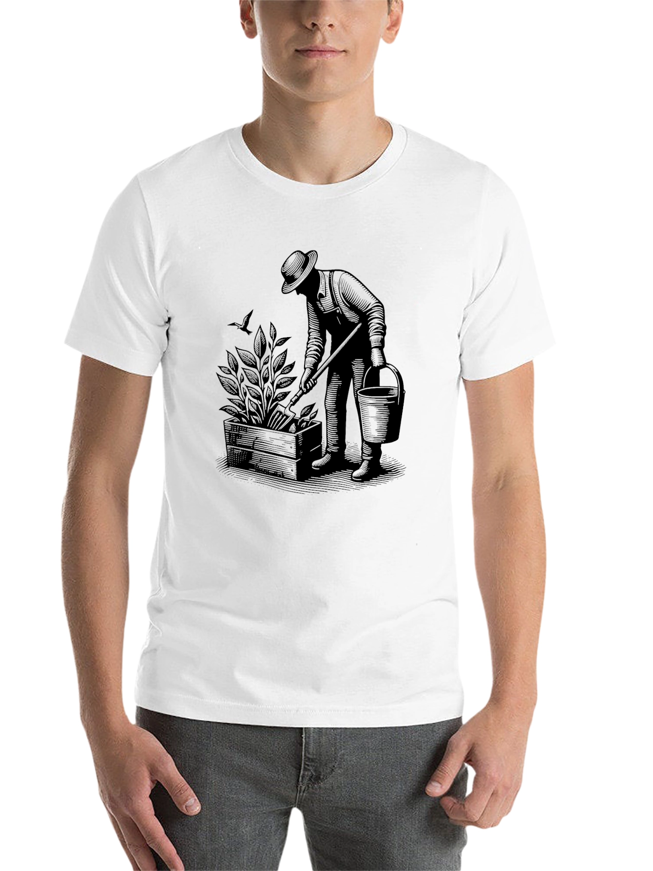 Black Gardener Graphic T-Shirt - Vintage Style view 14