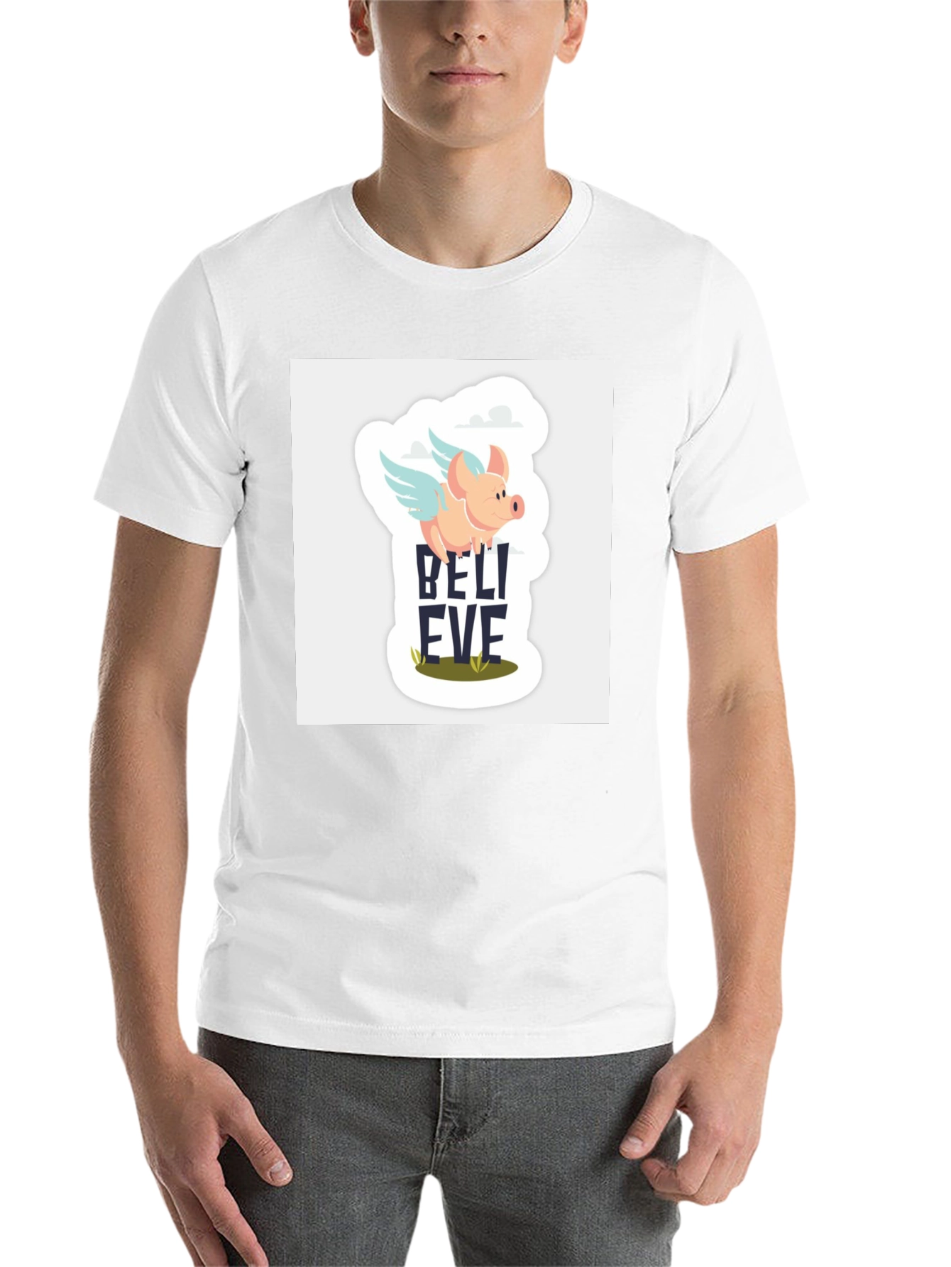 Black Believe Flying Pig Graphic Tee view 14