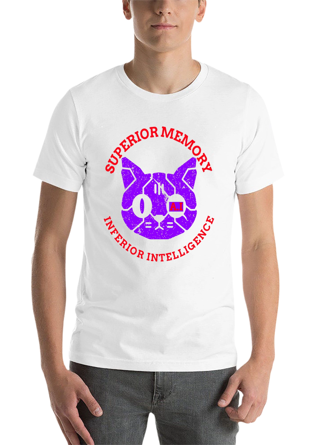 Black Superior Memory, Inferior Intelligence Graphic T-Shirt view 14