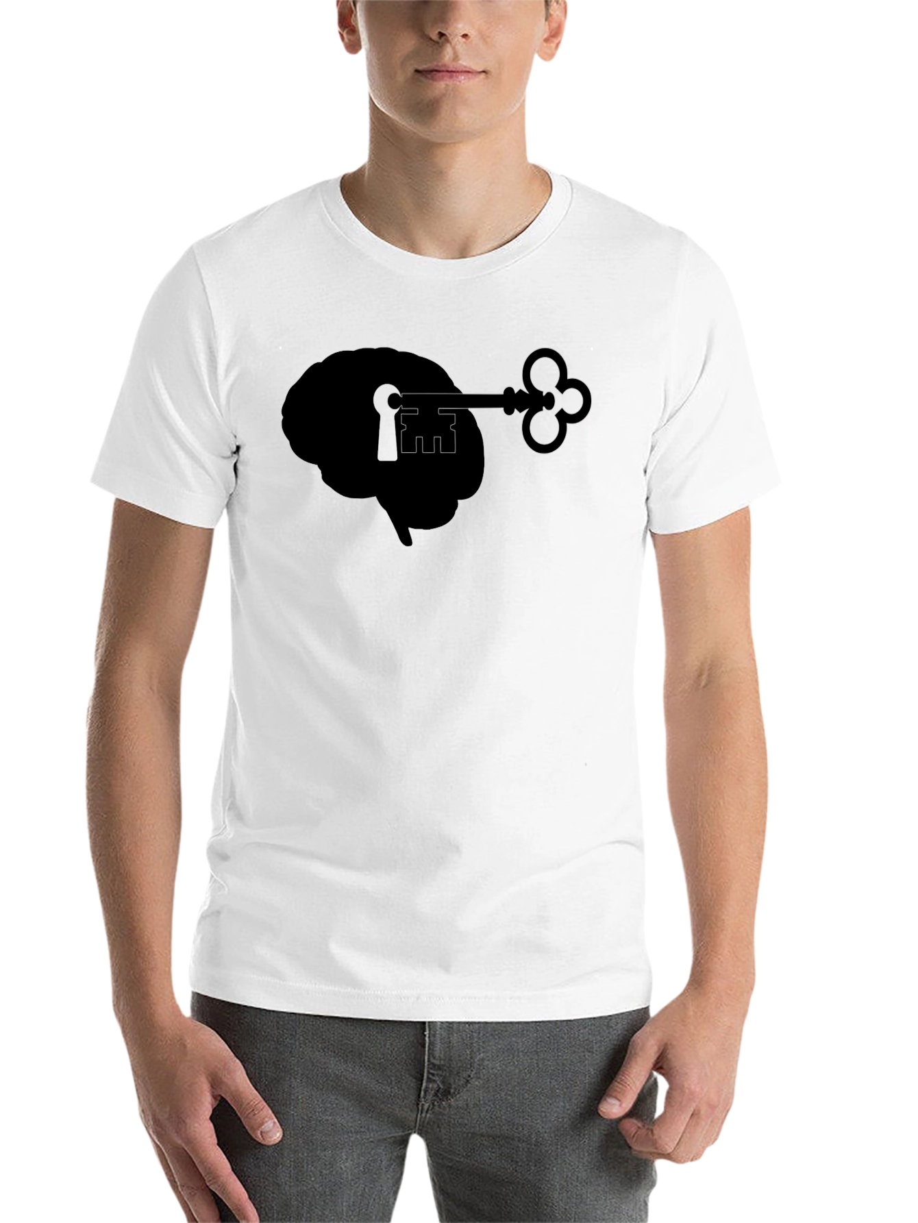 Unlock Your Mind T-Shirt - Brain & Key Design - 14