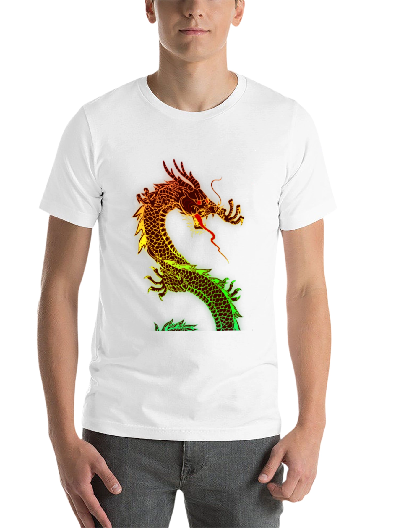 Black Dragon Graphic Print Black T-Shirt view 14