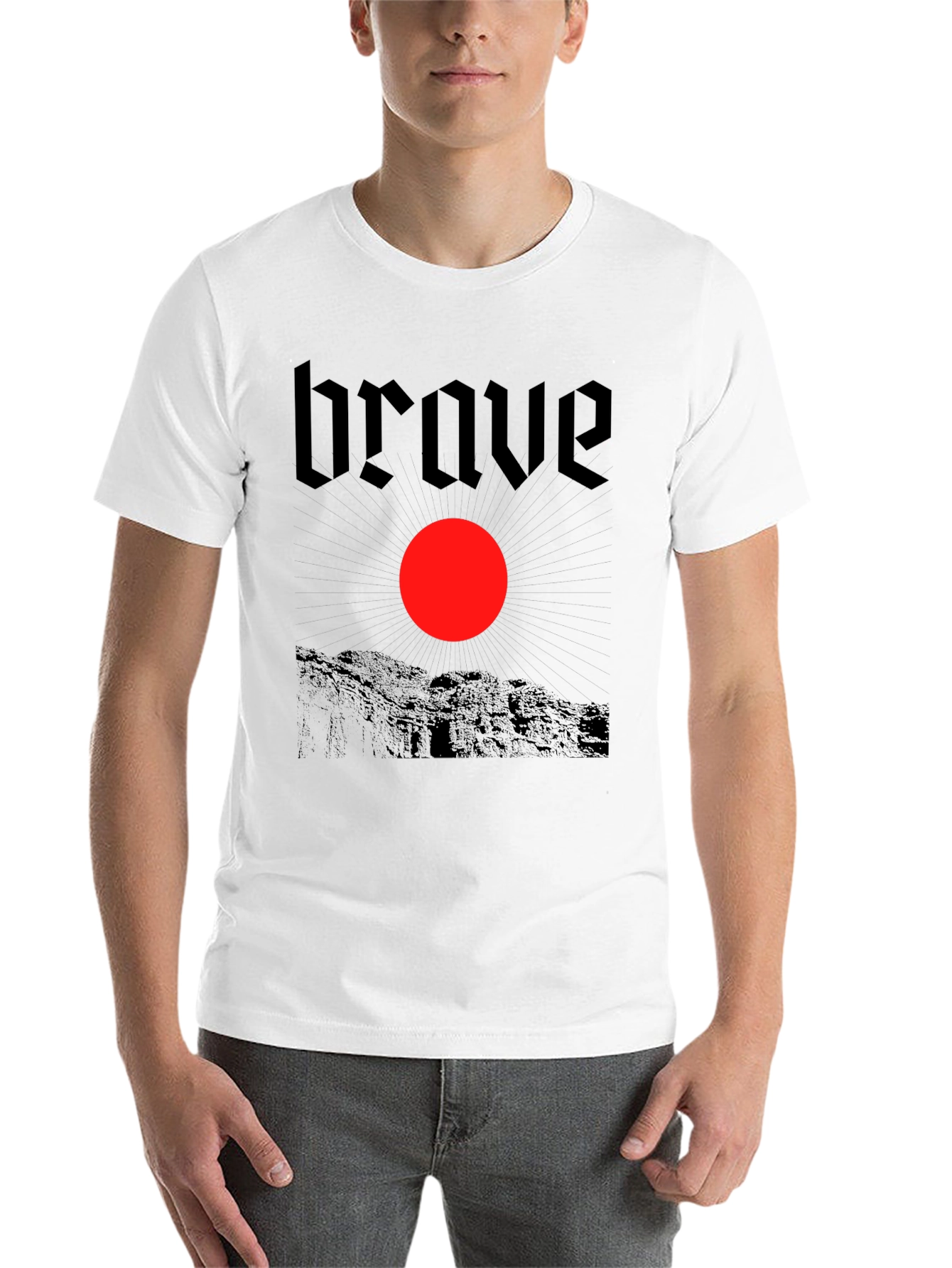 Black Brave Graphic Tee - Black Cotton T-Shirt view 14