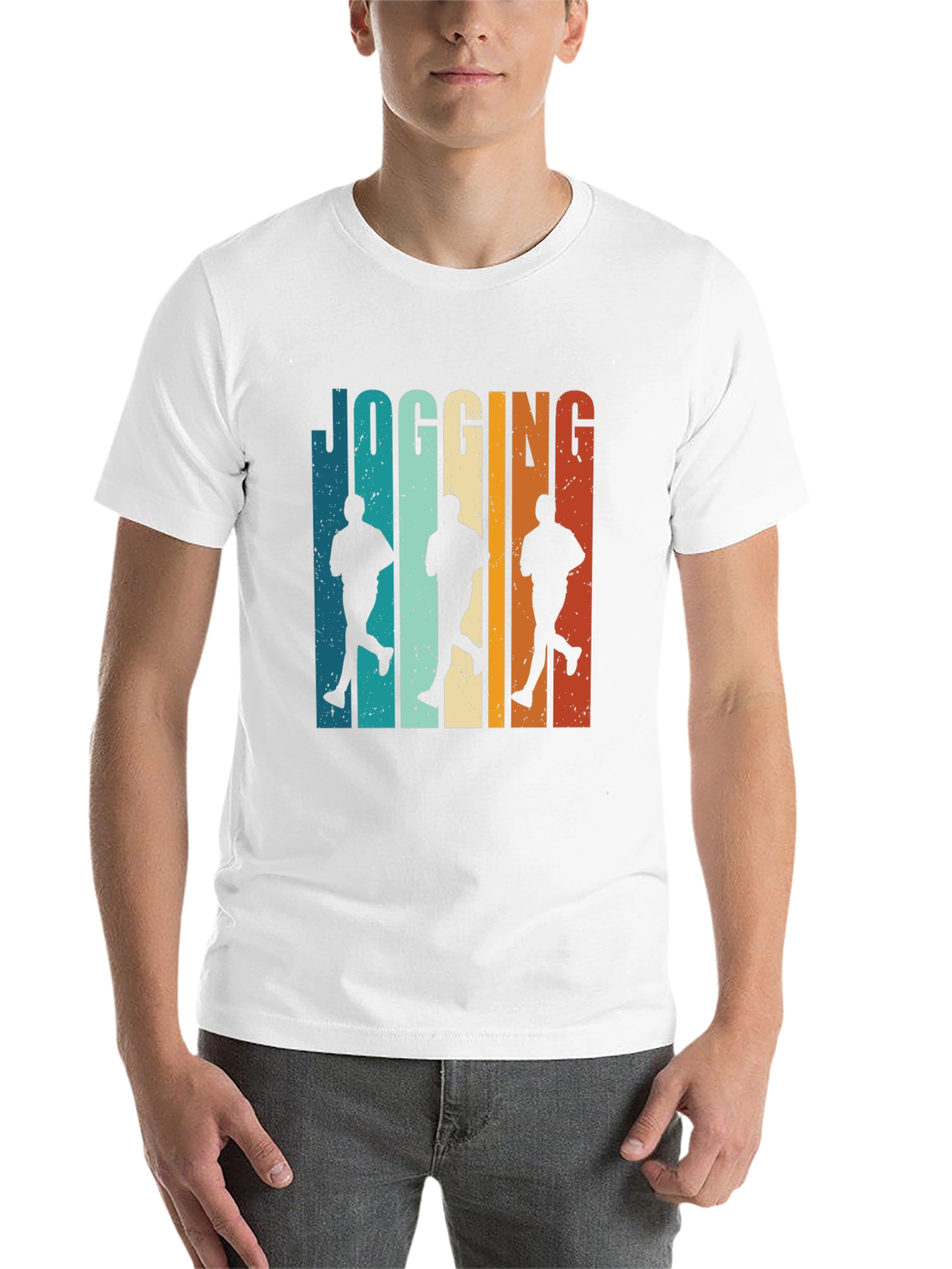 Black Retro Jogging Graphic Tee - Cool Runner Design view 14