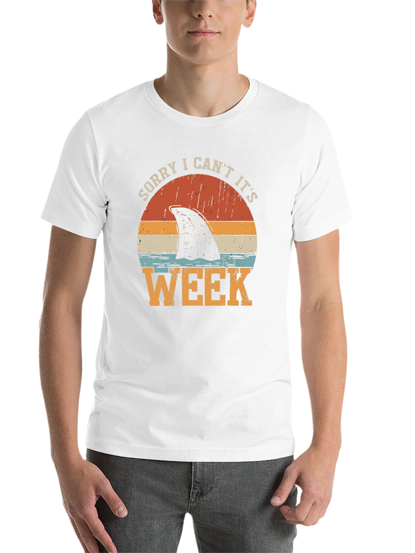 Black Sorry I Can't It's Shark Week Graphic Tee view 14