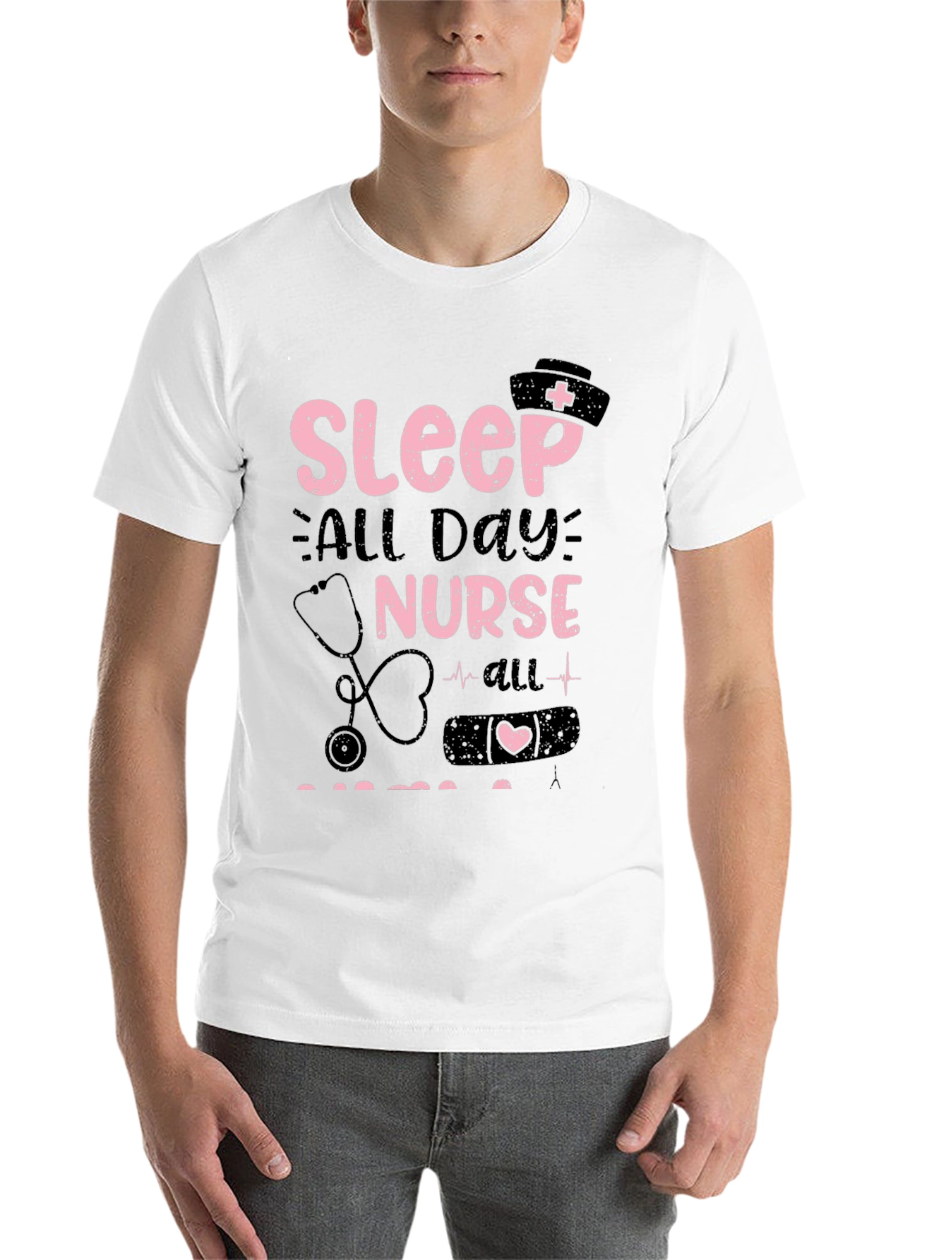 Black Sleep All Day Nurse T-Shirt view 14