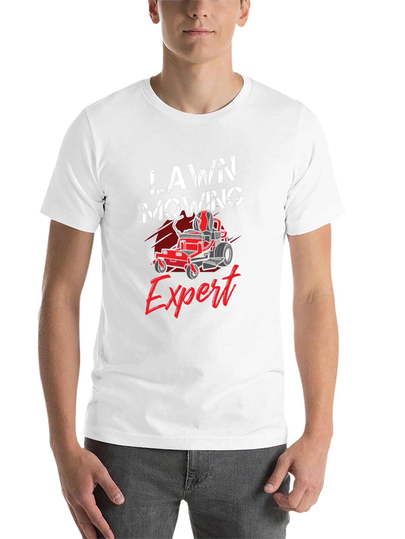 Black Lawn Mowing Expert T-Shirt view 14