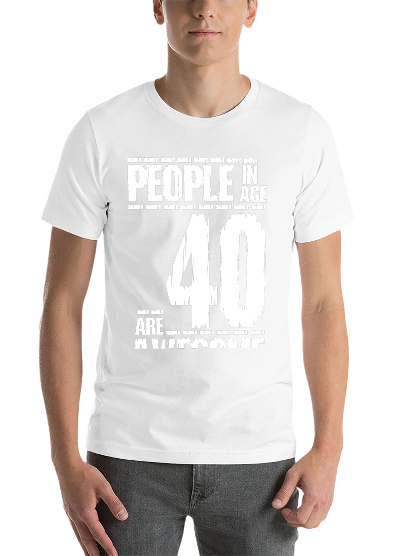 Black Funny 40th Birthday T-Shirt - People in Age 40 are Awesome view 14