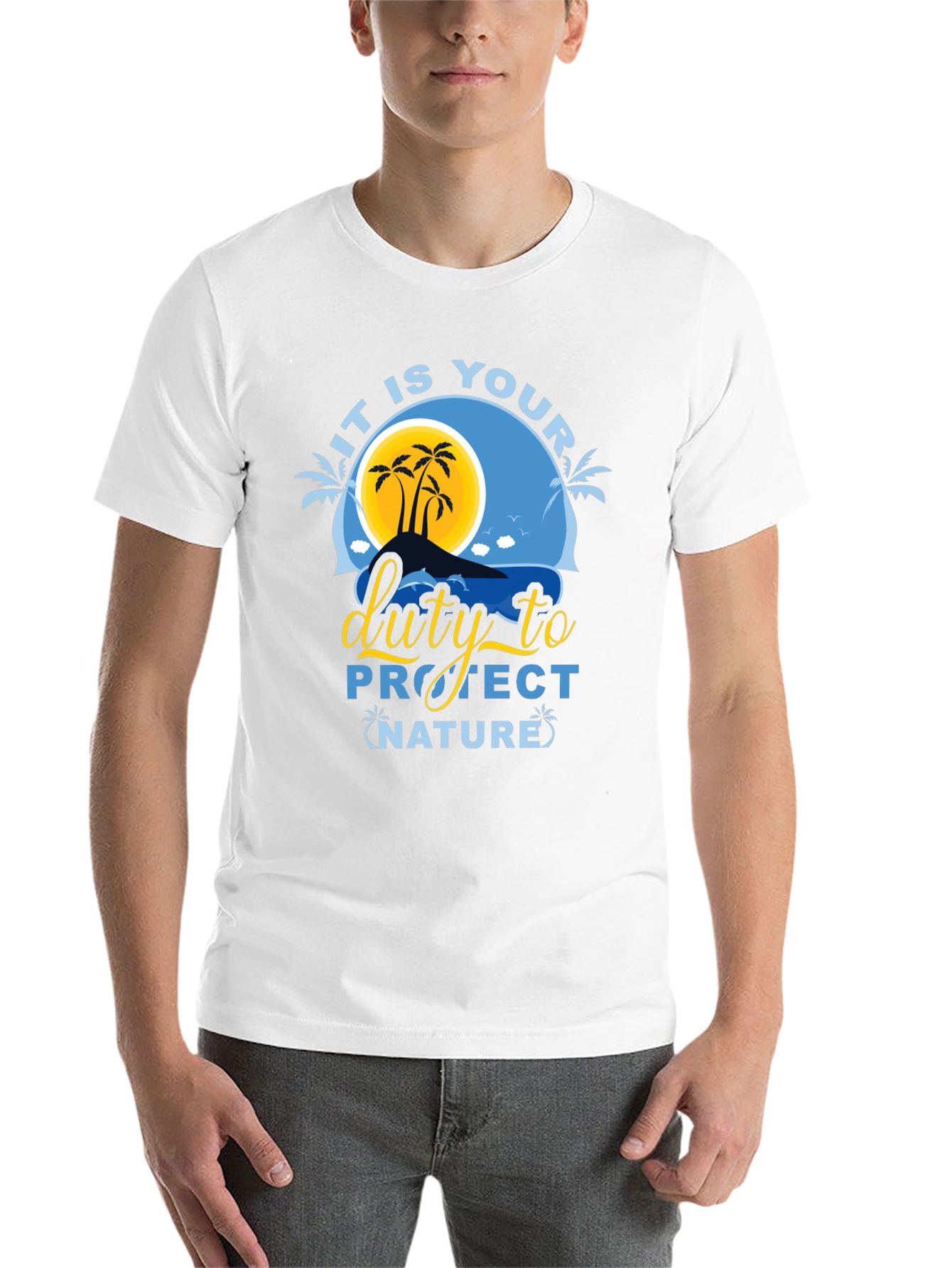 Black Protect Nature Graphic Tee - Black Cotton T-Shirt view 14