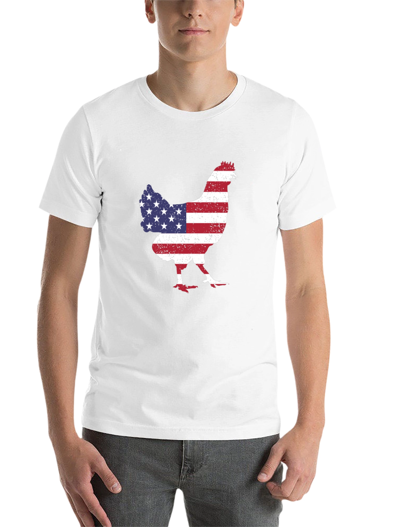 Black American Flag Chicken Graphic Tee view 14