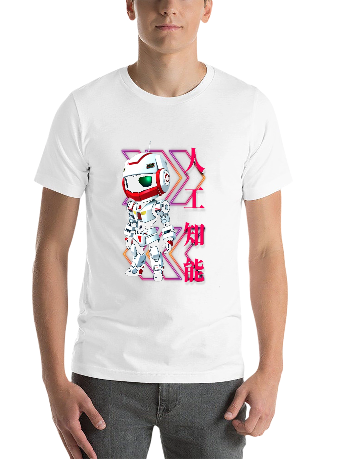Black Robot AI Graphic Print Black T-Shirt view 14