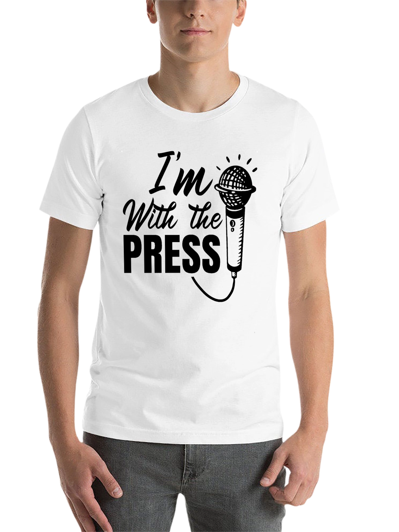 Black I'm With The Press Graphic T-Shirt - Black Crew Neck view 14