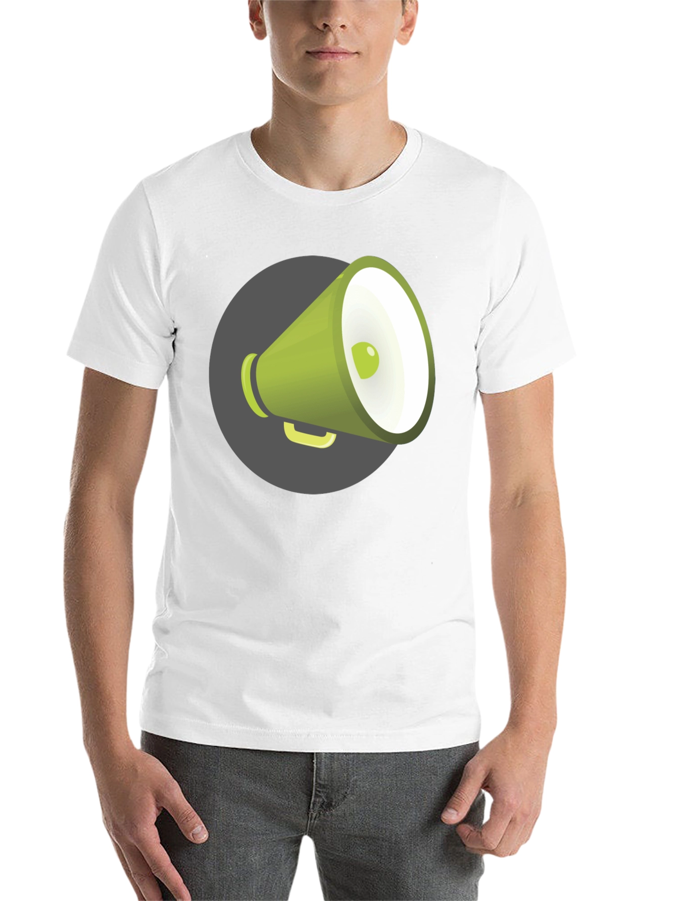 Black Megaphone Graphic Tee - Black Unisex T-Shirt view 14