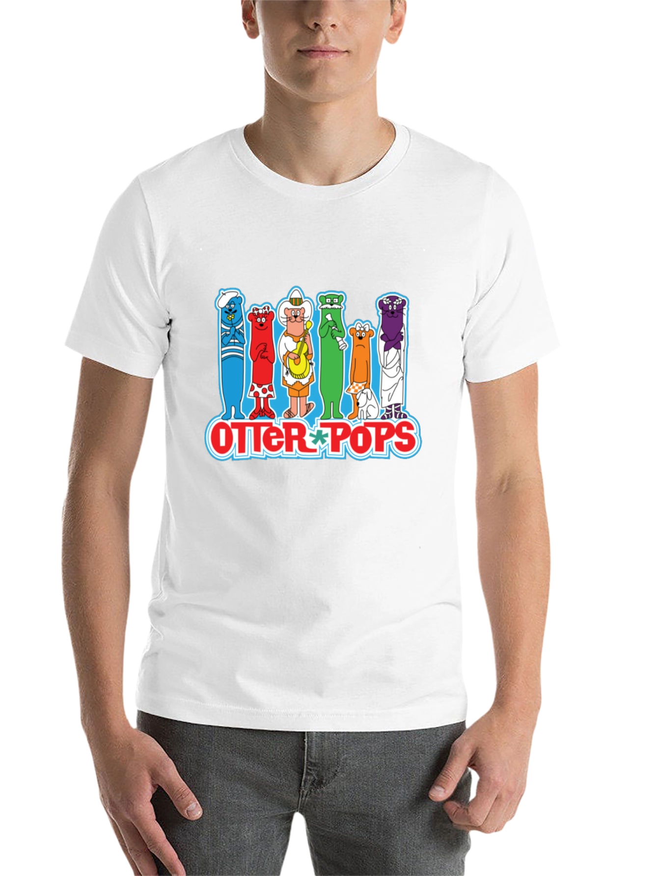 Black Otter Pops Graphic T-Shirt Black Cotton Crew Neck view 14