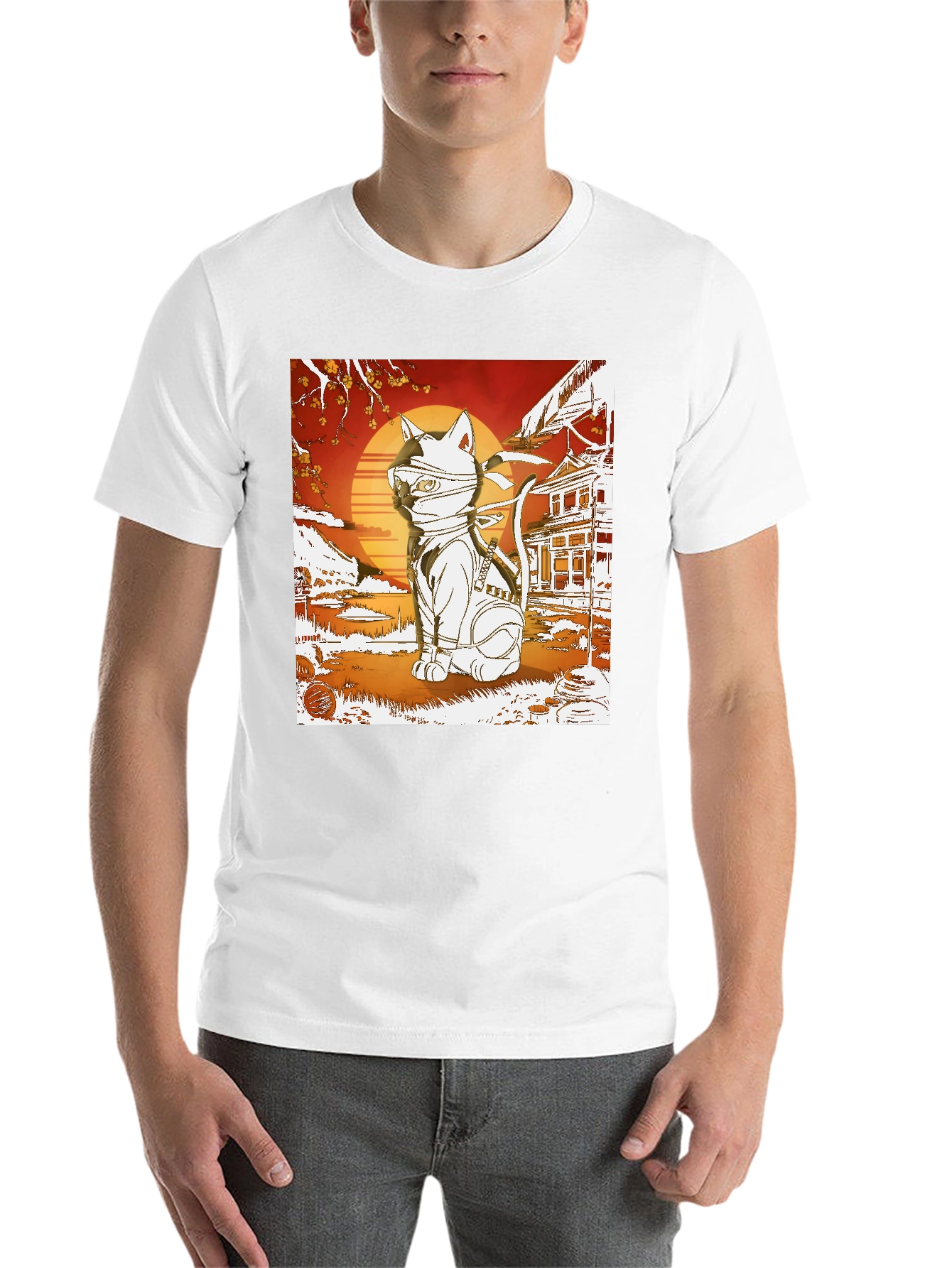 Black Ninja Cat T-Shirt - Cool Graphic Tee view 14