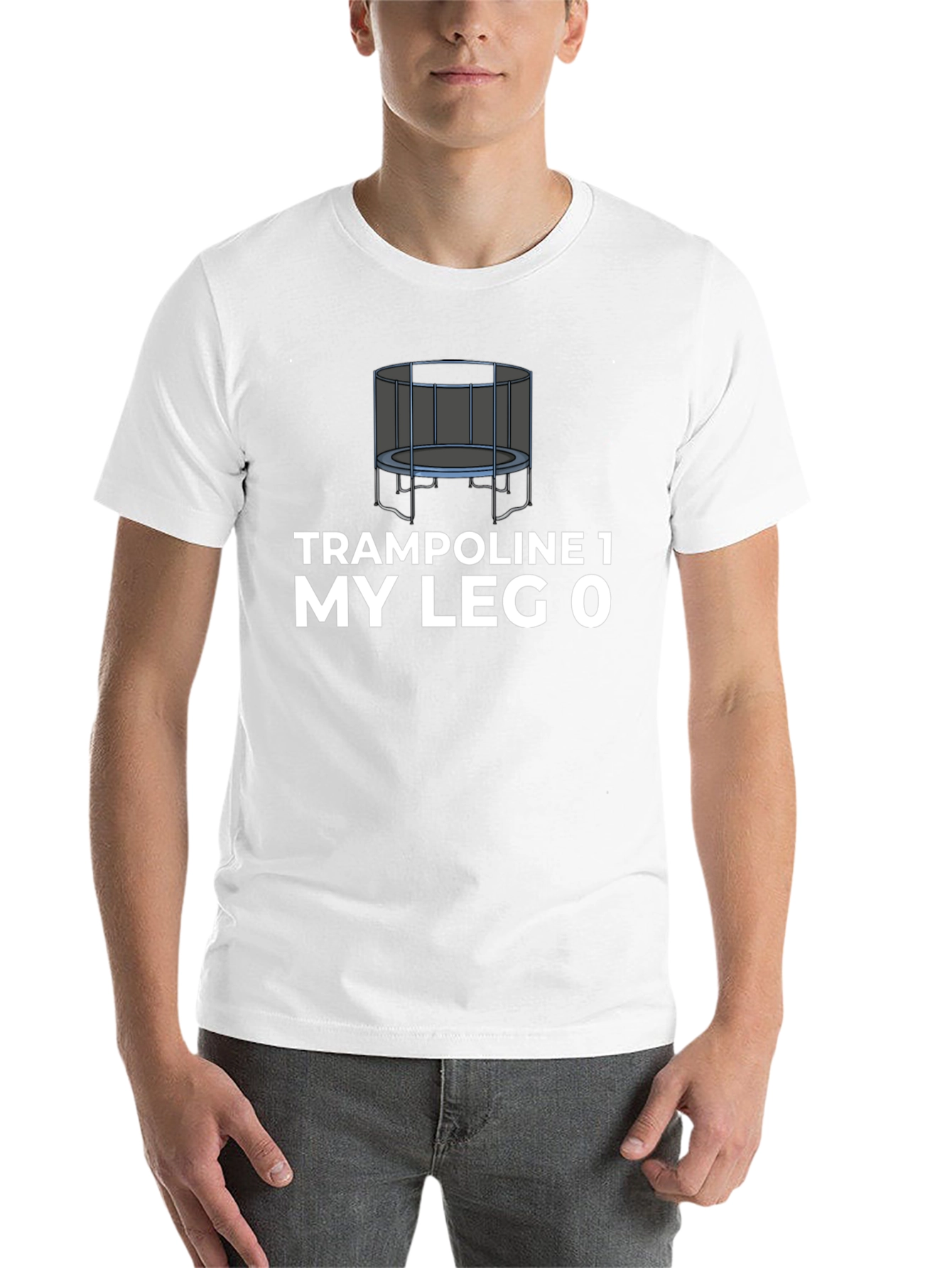 Black Trampoline Humor Graphic T-Shirt view 14